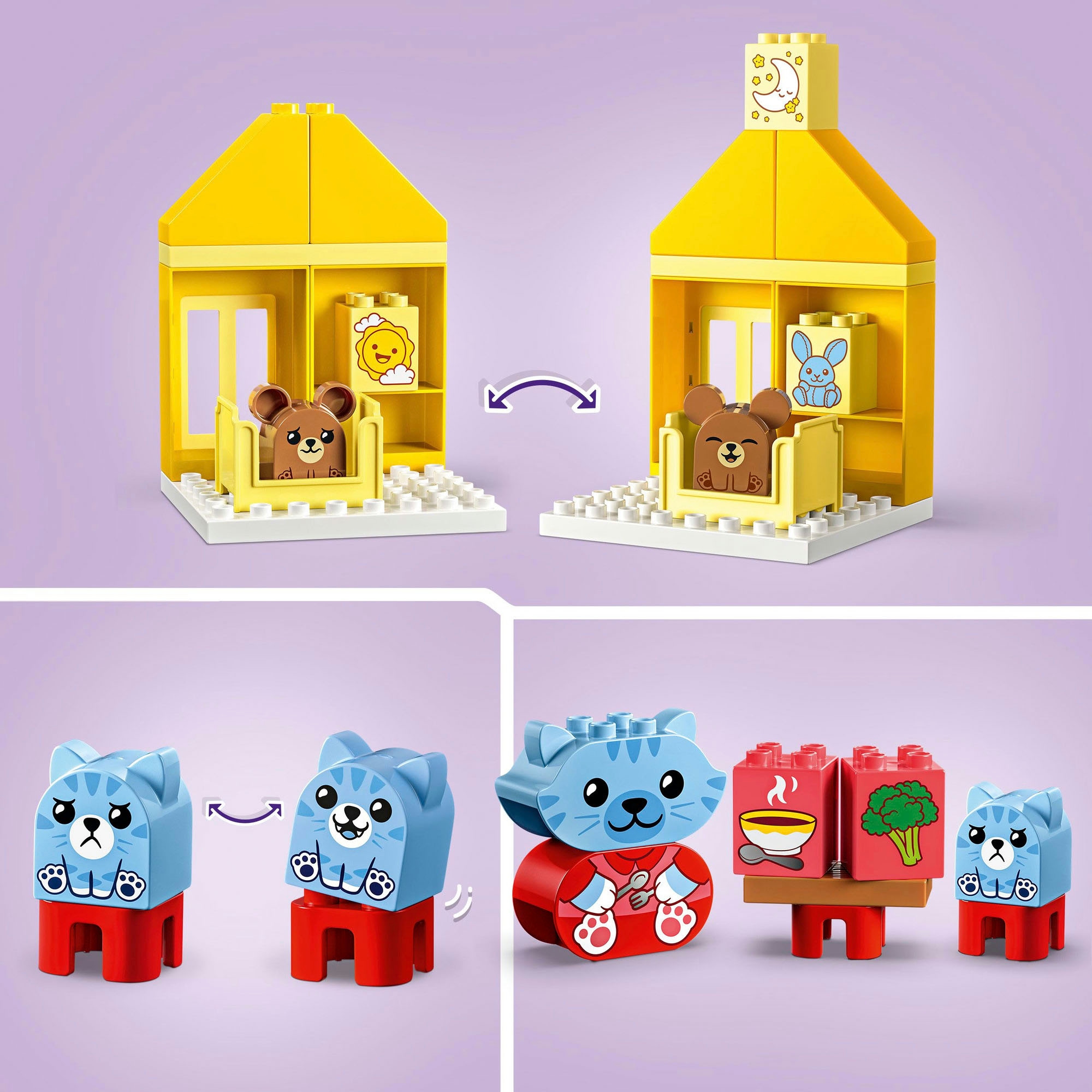 LEGO® Konstruktionsspielsteine »Alltagsroutinen: Essen & Schlafenszeit (10414), LEGO DUPLO My First«, (28 St.), Made in Europe