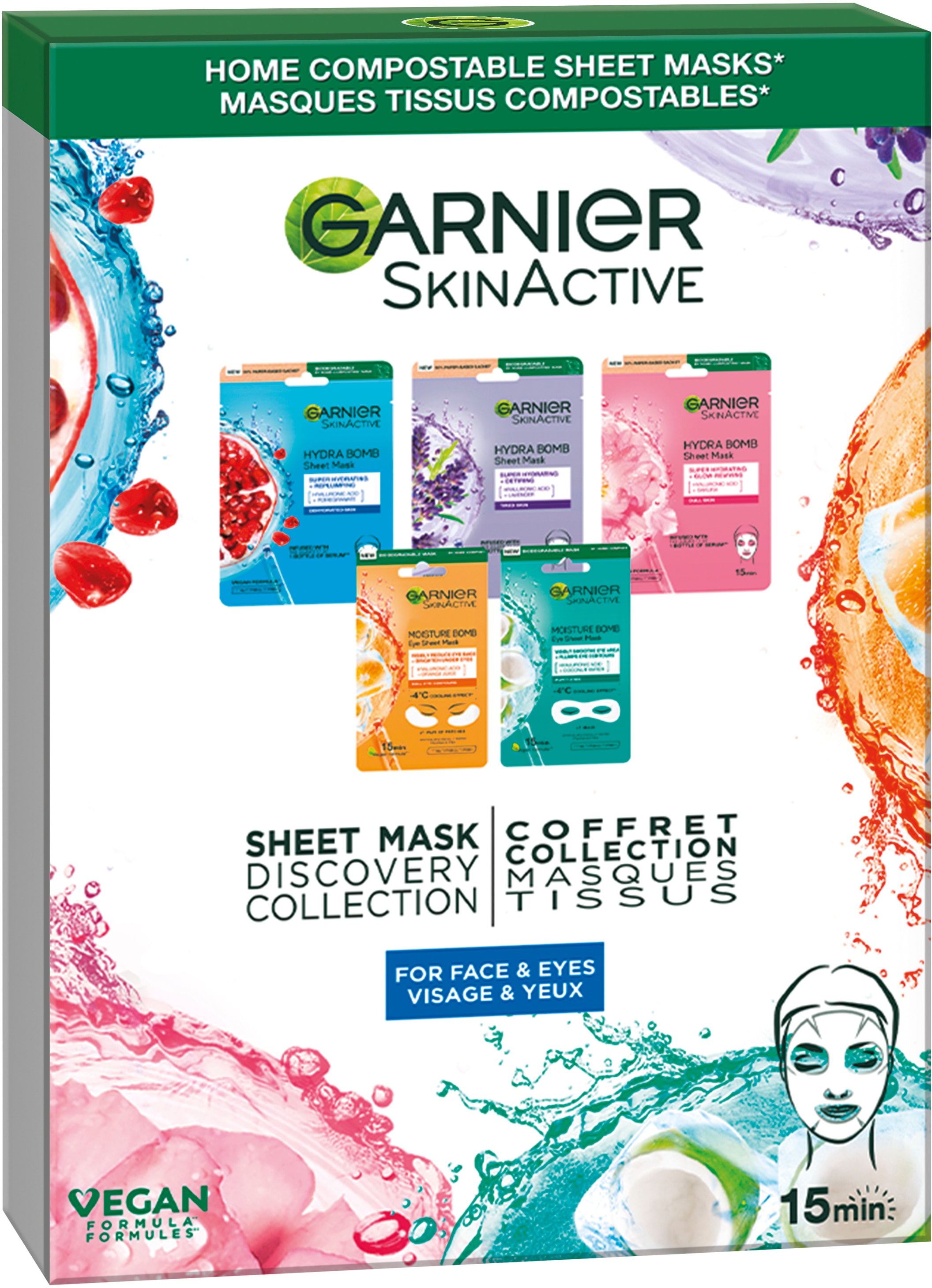 GARNIER Tuchmaske »Sheet Mask Discovery Collection«, mit hoher Wirksamkeit