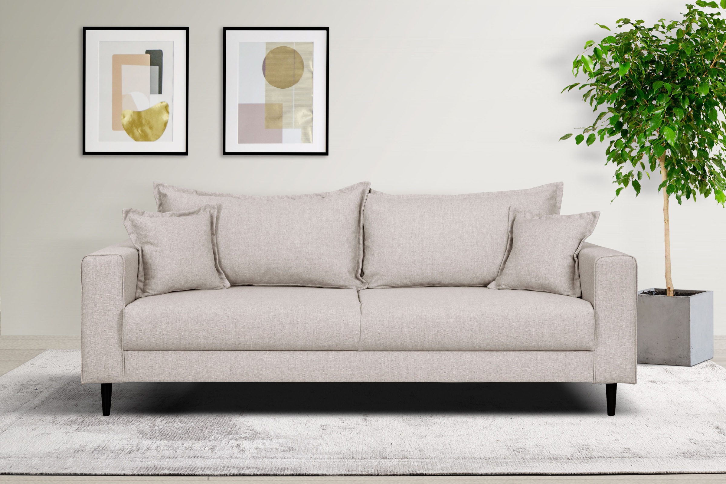 Home affaire 3-Sitzer "VEYRAS, hoher Sitzkomfort, Maße B/T/H: 212/84/76 cm" günstig online kaufen