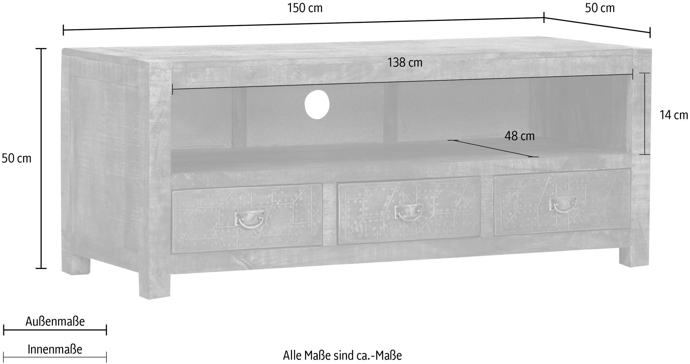 Gutmann Factory Lowboard »Oriental«, Kommode aus Massivholz Mango