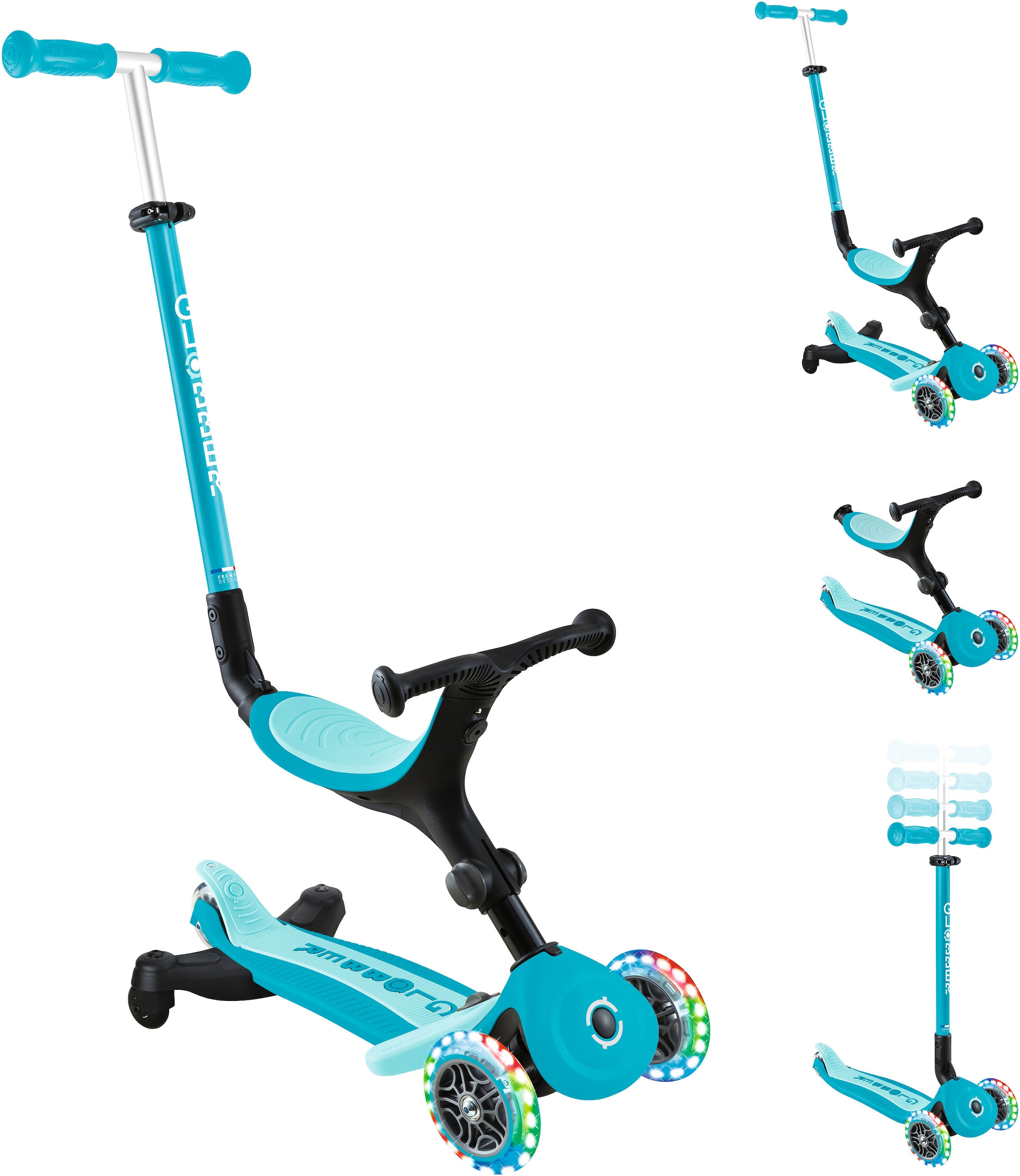 Globber Tretroller »GO-UP ACTIVE LIGHTS 360, mit Leuchtrollen«