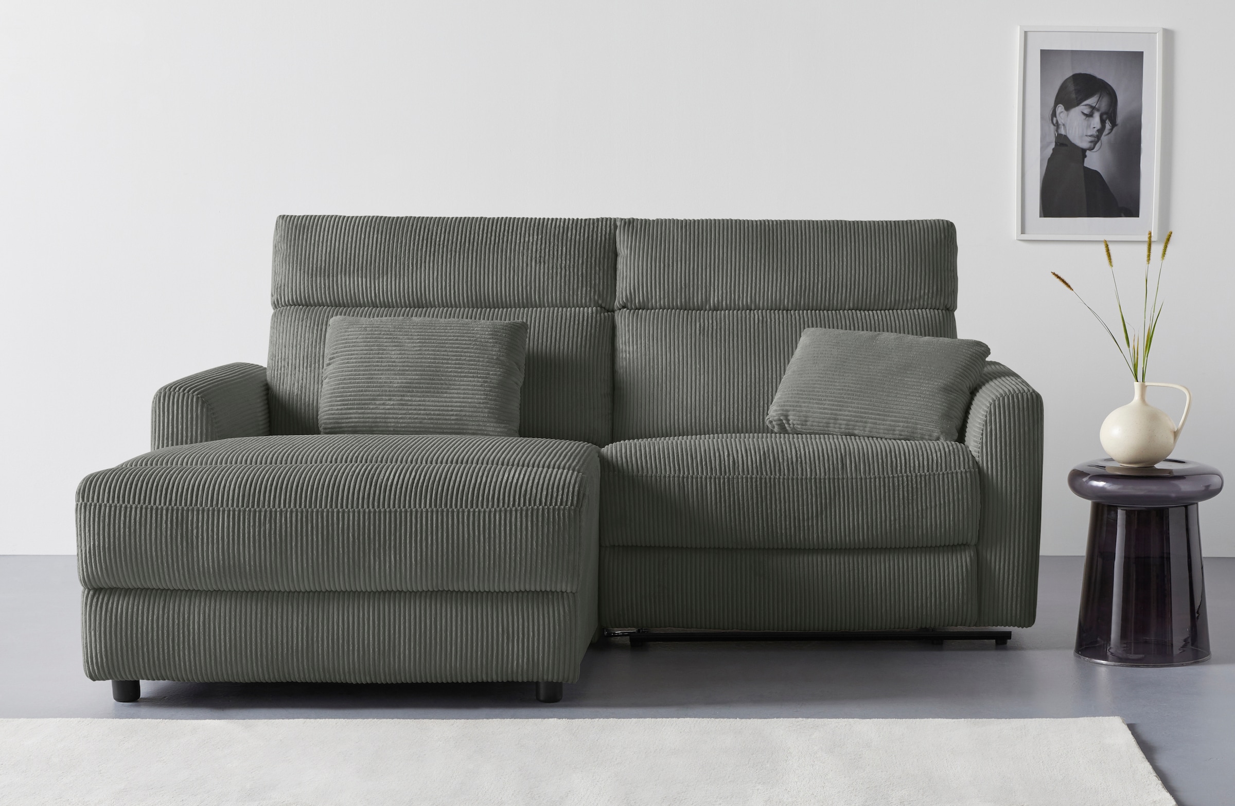 INOSIGN Ecksofa »JENNA, L-Form, 209cm, manuelle u. elektrische Funktion, mi günstig online kaufen