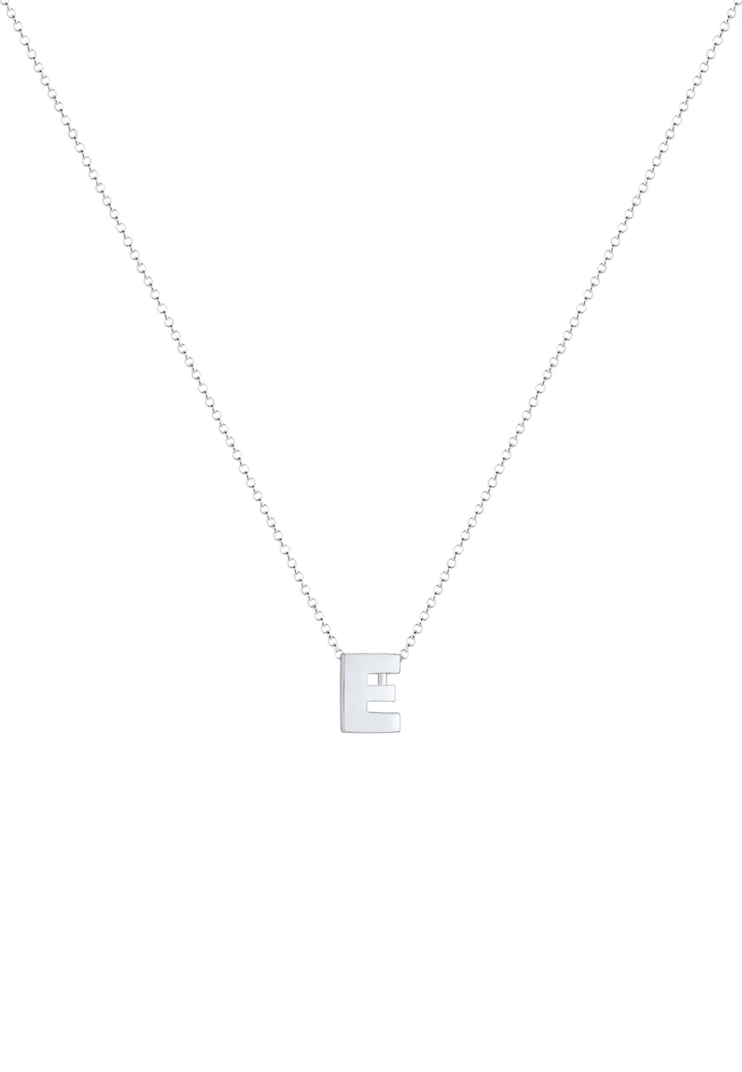 Elli Kette mit Anhänger »Buchstabe E Initialen Trend Minimal 925 Silber«
