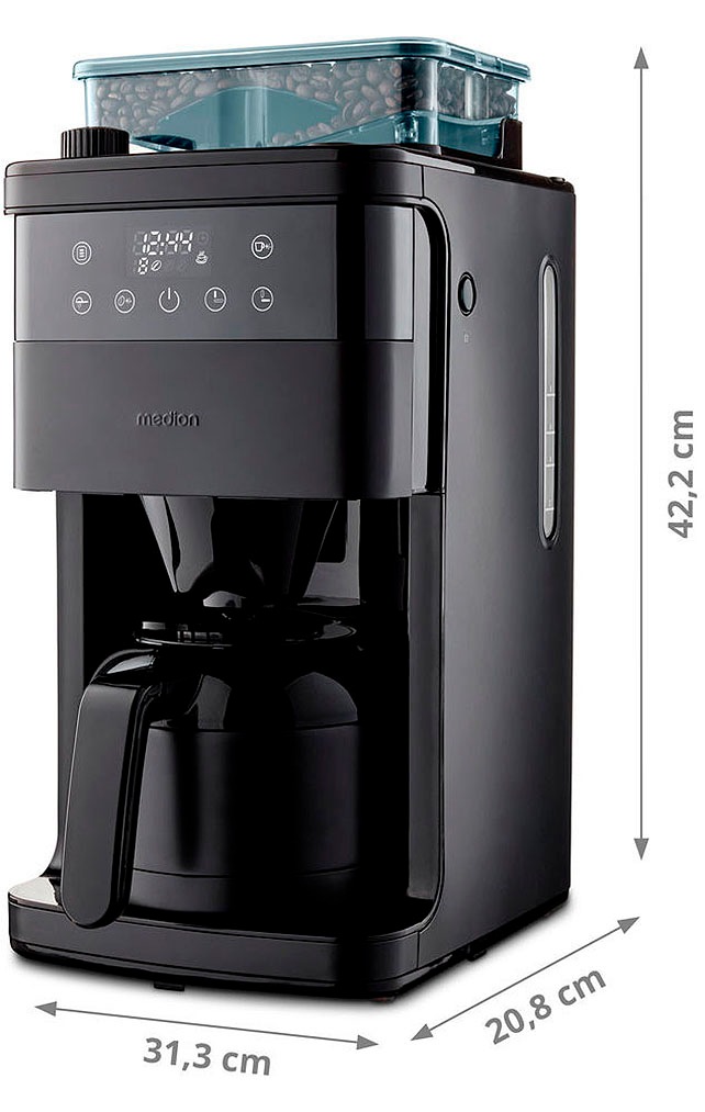 Medion® Kaffeemaschine mit Mahlwerk »MD 19911«, Permanentfilter, 8 Mahlstuf günstig online kaufen