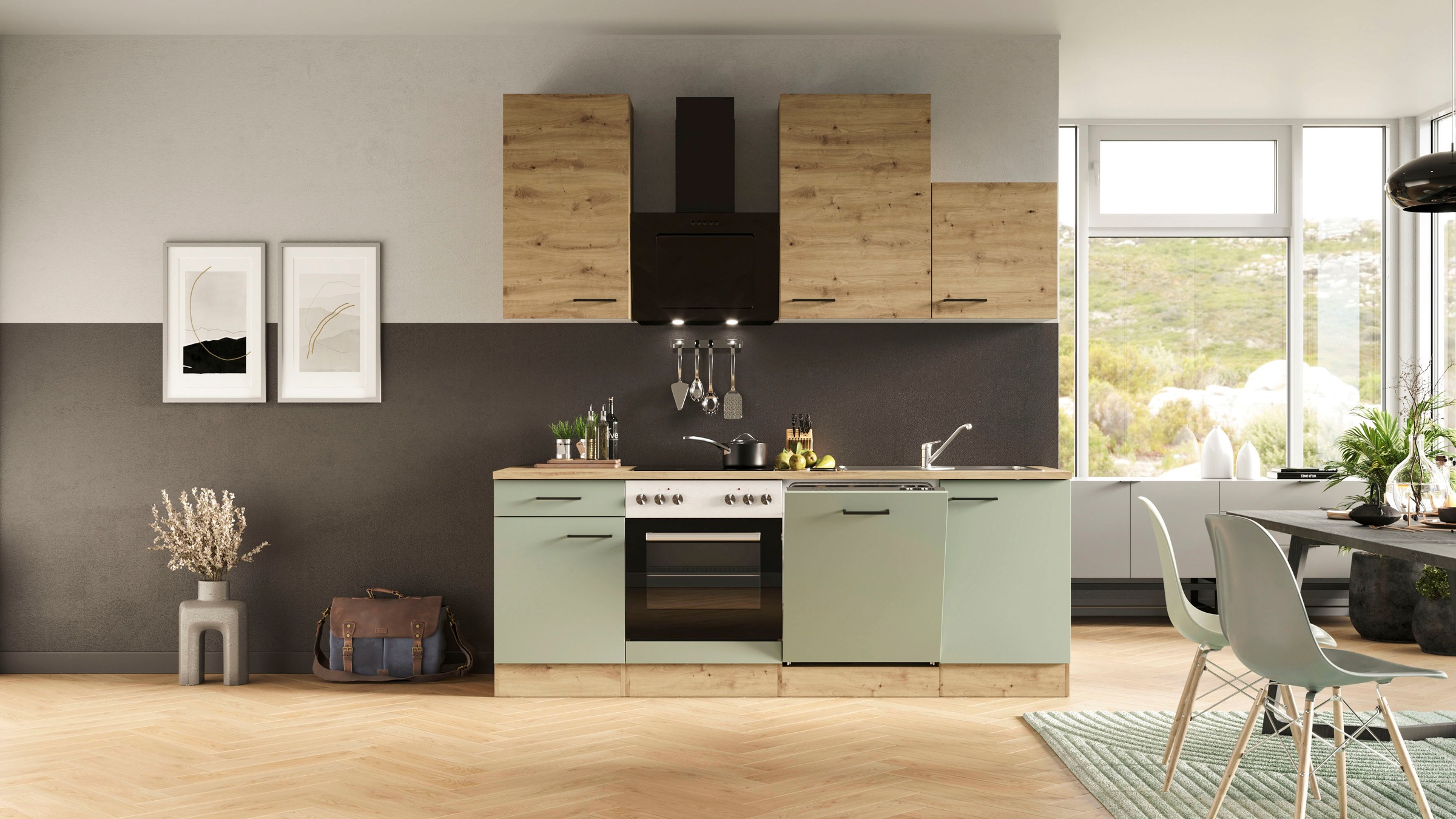 Flex-Well Küchenzeile »Cara« mit und ohne E-Geräten erhältlich, Gesamtbreit günstig online kaufen