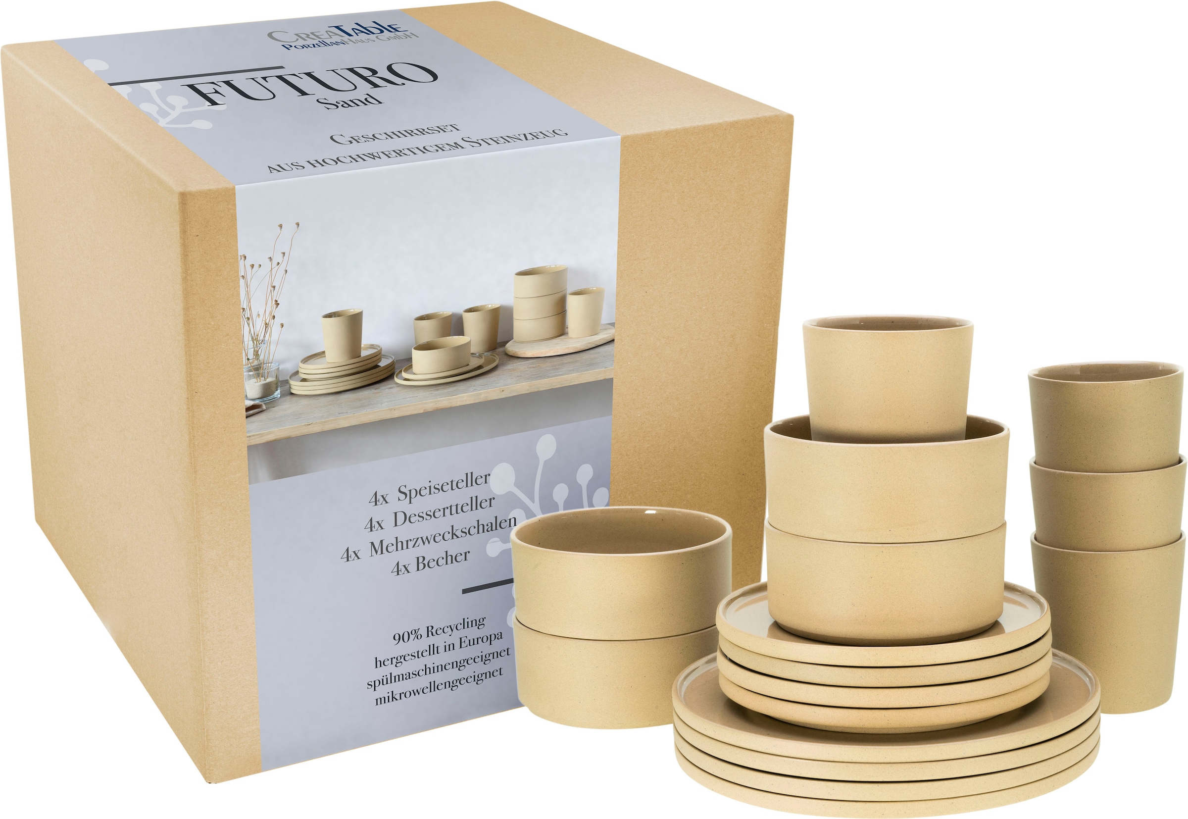 CreaTable Kombiservice »Futuro« Service, je 4 Speiseteller, Dessertteller, günstig online kaufen
