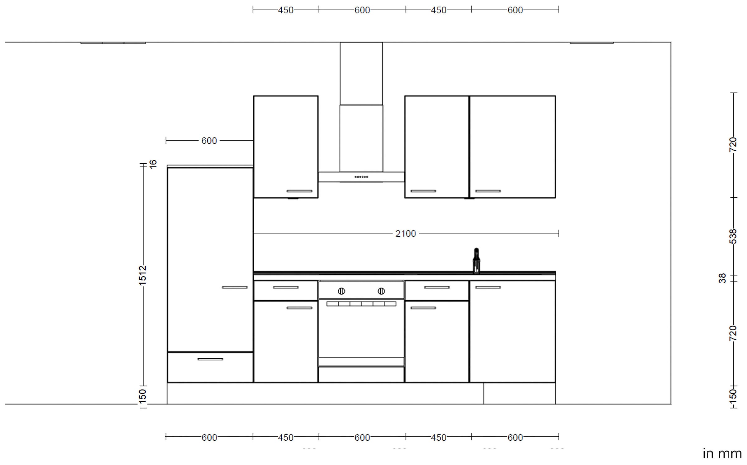 nobilia® Küchenzeile »"Cascada I"« vormontiert, Ausrichtung wählbar, Breite 270 cm, wahlw. mit E-Geräten