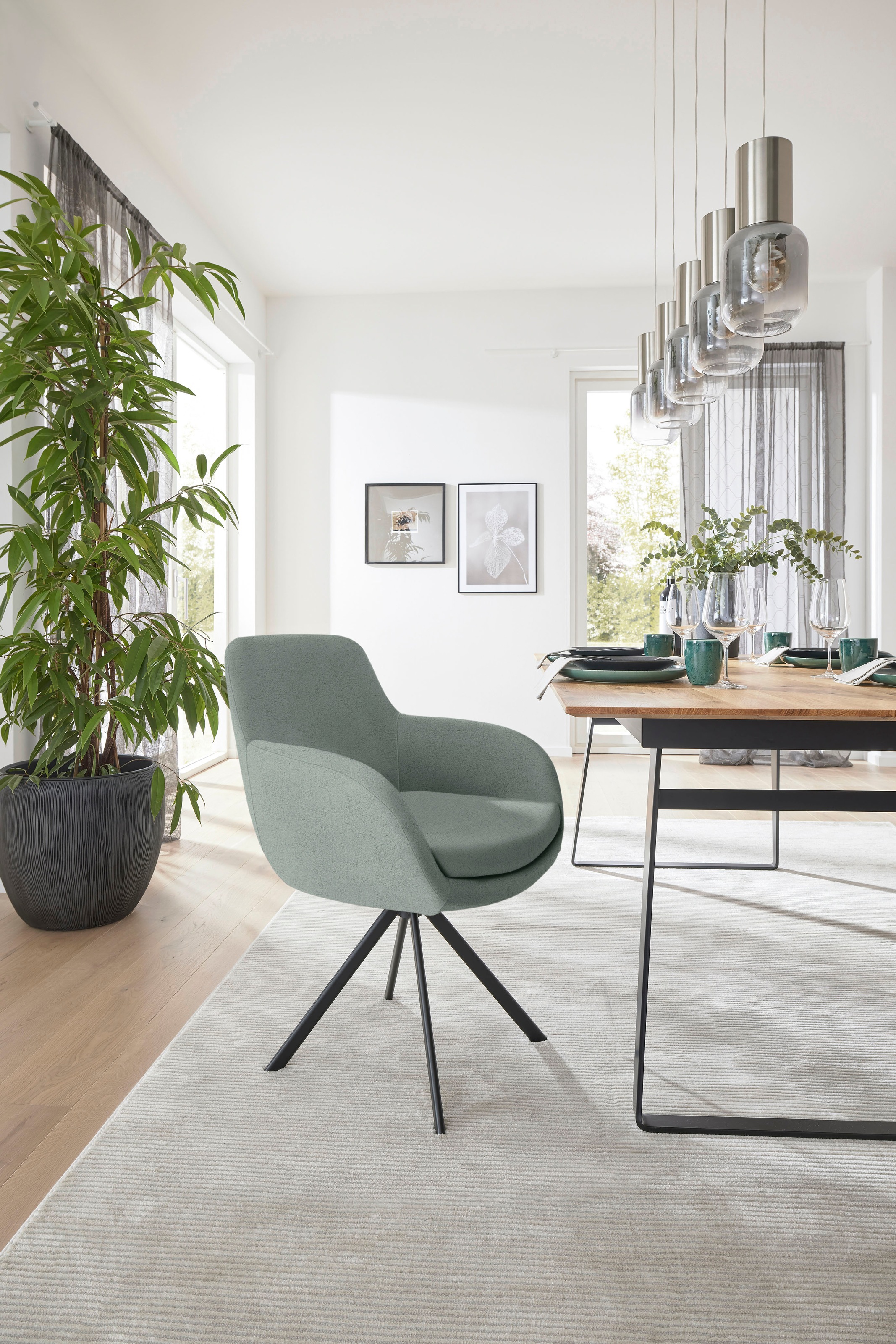 Musterring Esszimmerstuhl »Tavia« (Set) 2 Stk.Stativgestell Eisen schwarz, günstig online kaufen