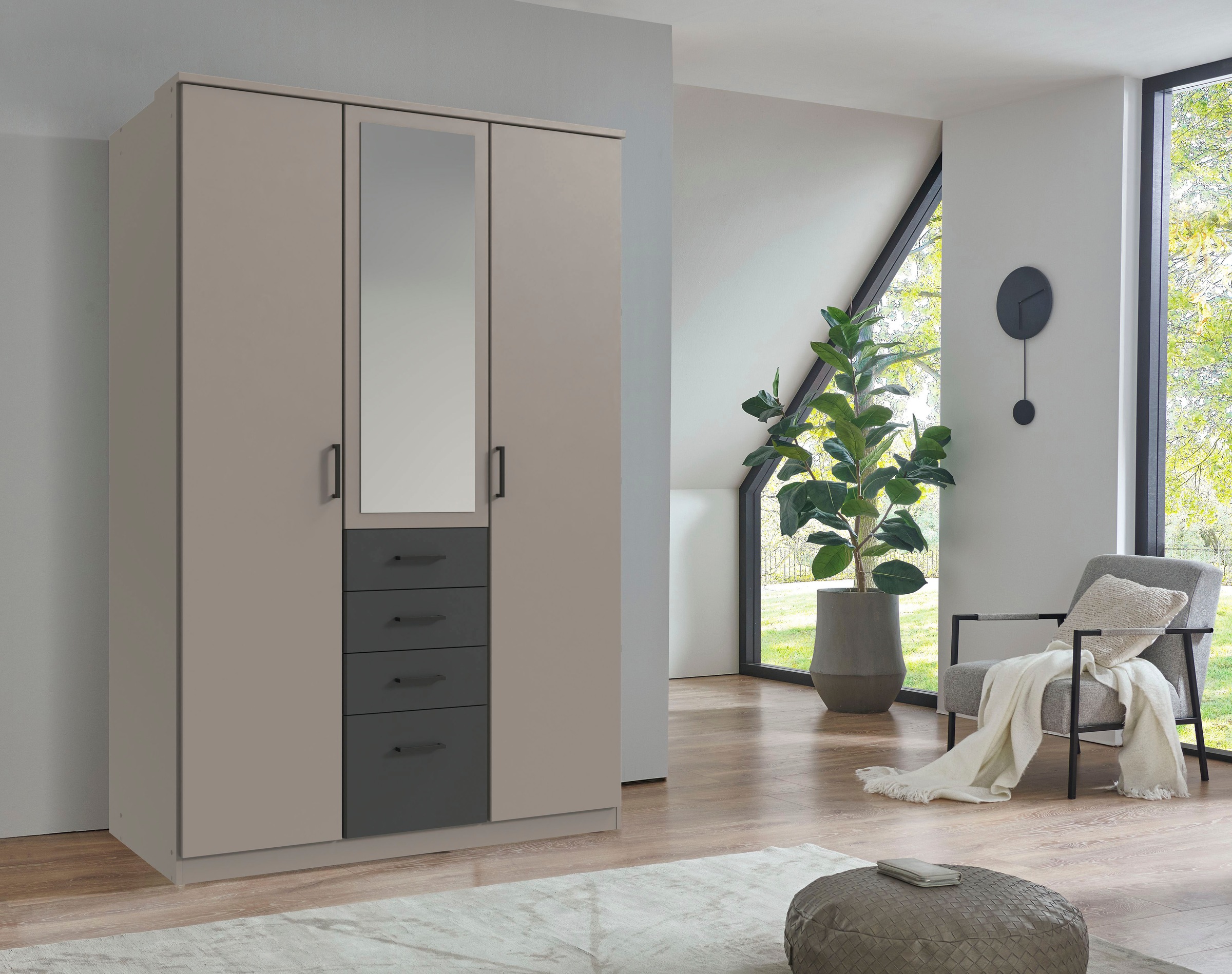 Wimex Kleiderschrank »Cottbus, in weiß oder grau modern kombiniert mit grap günstig online kaufen