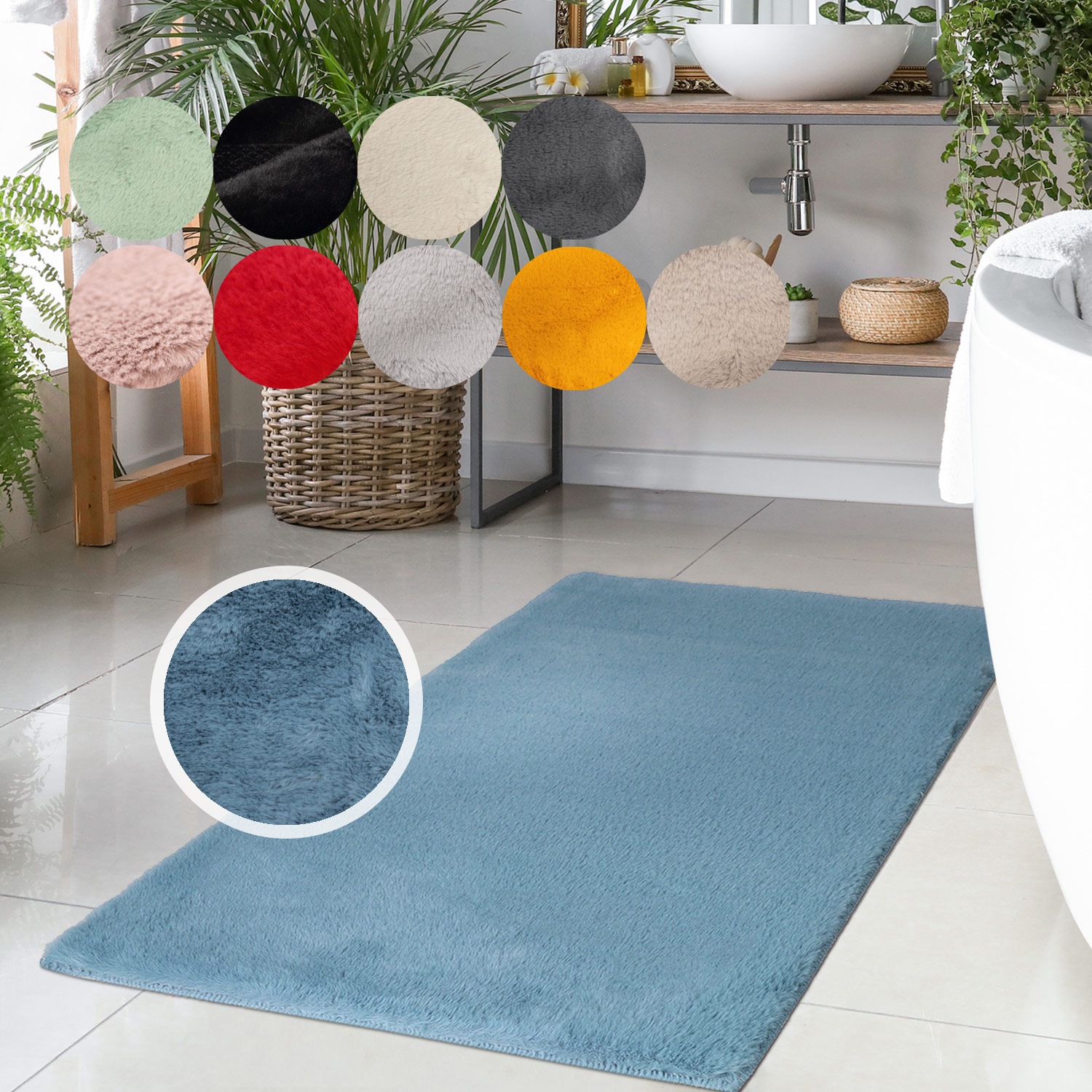 Carpet City Badematte »Topia Mats, Badteppich uni« Höhe 14 mm rutschhemmend günstig online kaufen