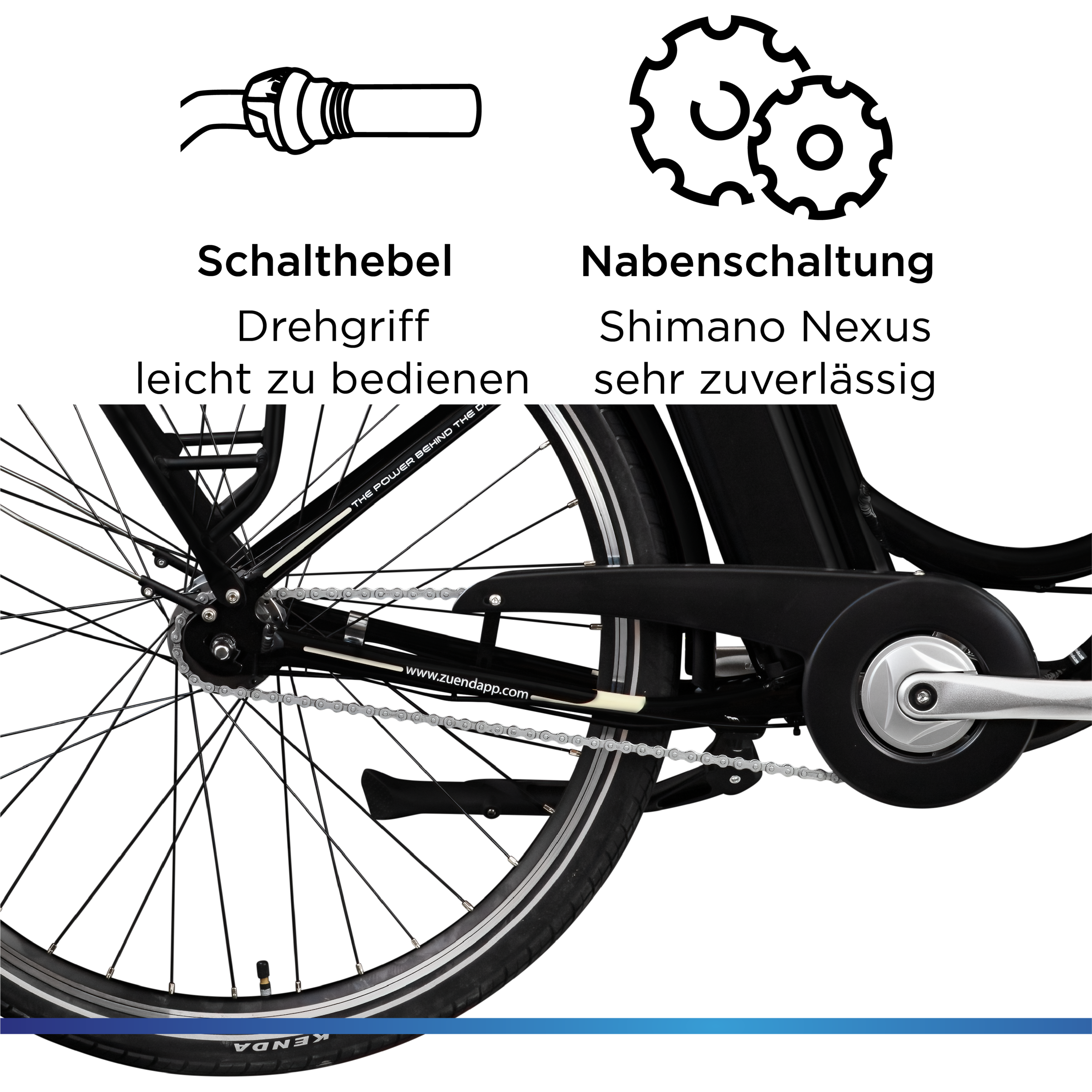 Zündapp »Z517« 7 Gang Nabenschaltung Frontmotor 250 W E Bike Damenfahrrad 28 Zoll 155 - 190 cm mit 7 Gang Nabenschaltung