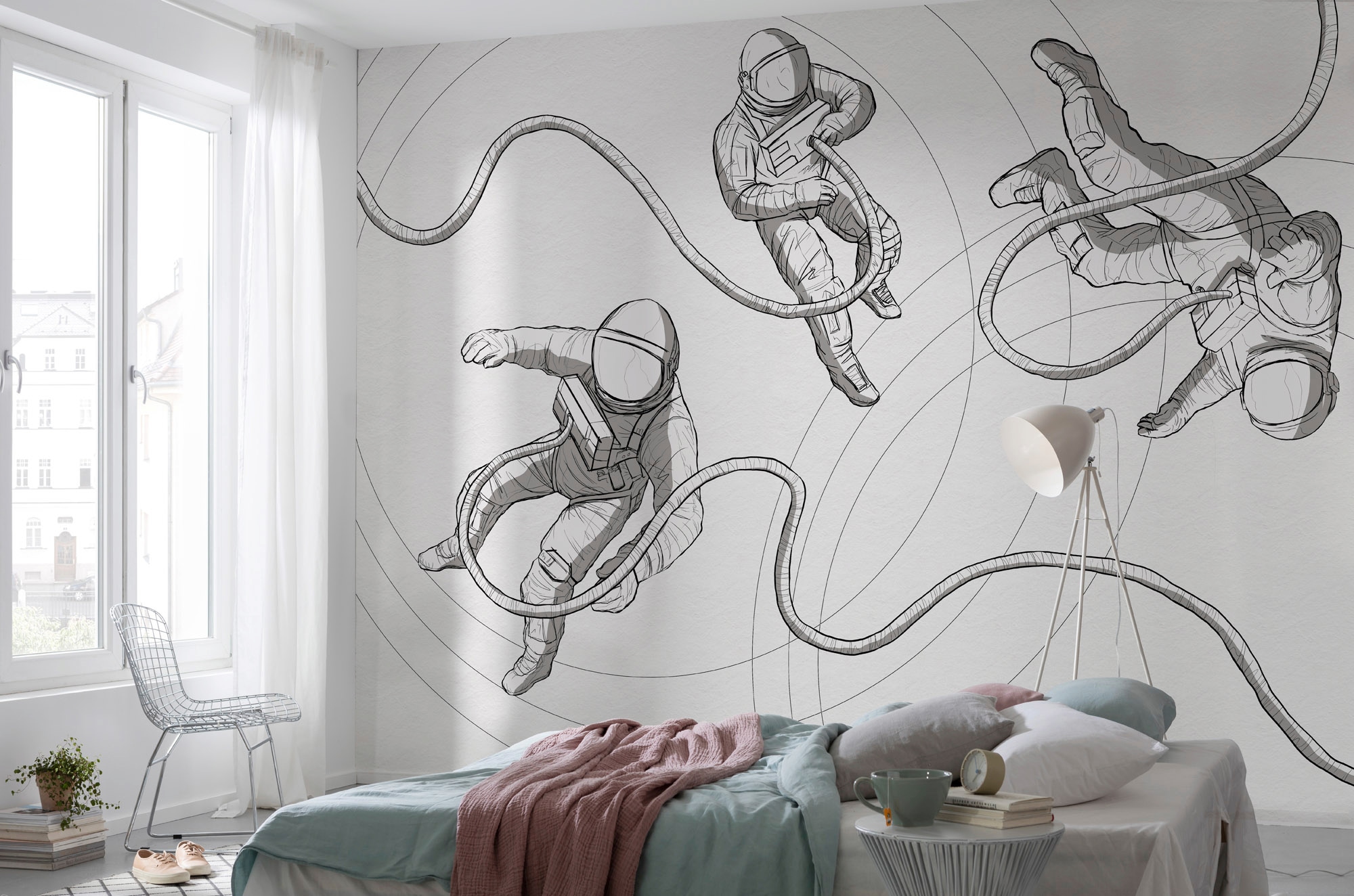 Komar Vliestapete »Digitaldruck Vlies - Extraordinary Astronauts - Größe 400 x 280 cm«, bedruckt, Kinderzimmer