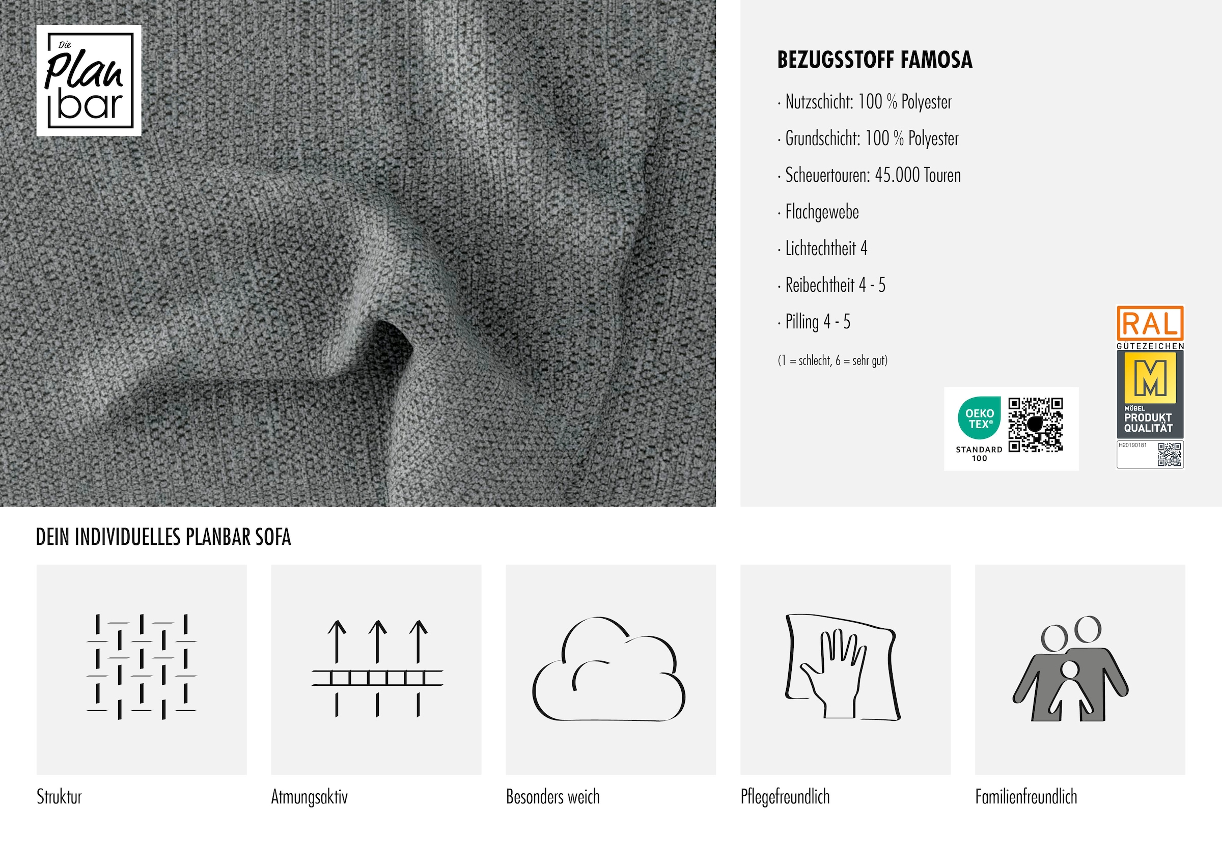 Die PlanBar Ecksofa »MP-IN20126 L-Form«, mit Kopfteilverstellung, optional Sitztiefen- & Armteilverstellung