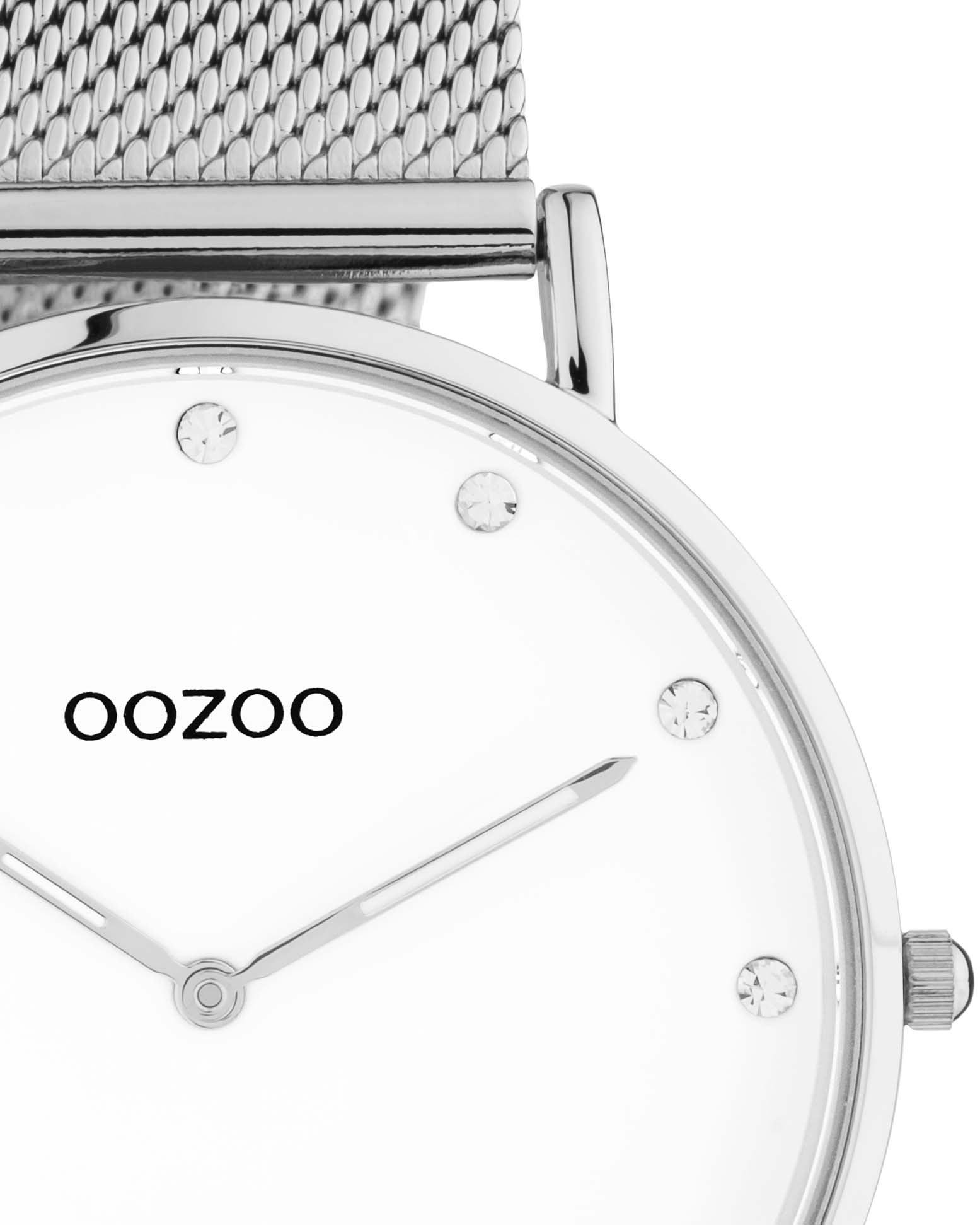 OOZOO Quarzuhr, Armbanduhr, Damenuhr, Edelstahlarmband, Zirkonia (synth.)