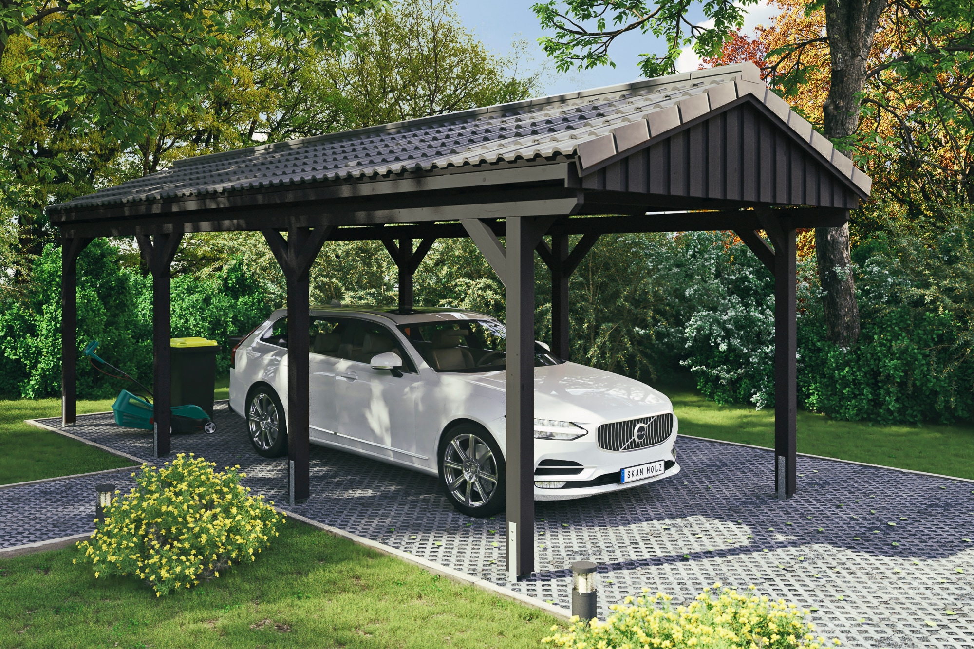 Skanholz Einzelcarport »Fichtelberg«, Holz, 273 cm, Anthrazit