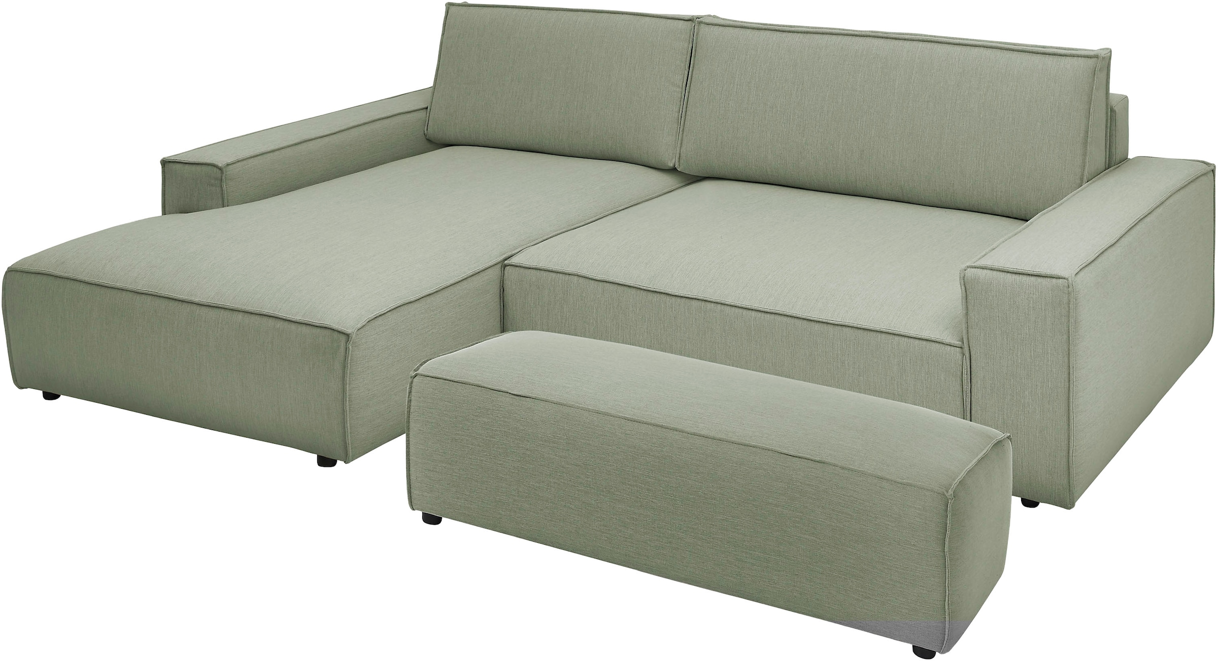 Home affaire Polsterecke »NEU: SHERWOOD XXL tief, L-Form mit Schlaffunktion, Big-Sofa mit Hocker«, (Set, 2 St.), stellbar zum Schlafsofa (Krokodilverbinder), Cord, Leinenoptik