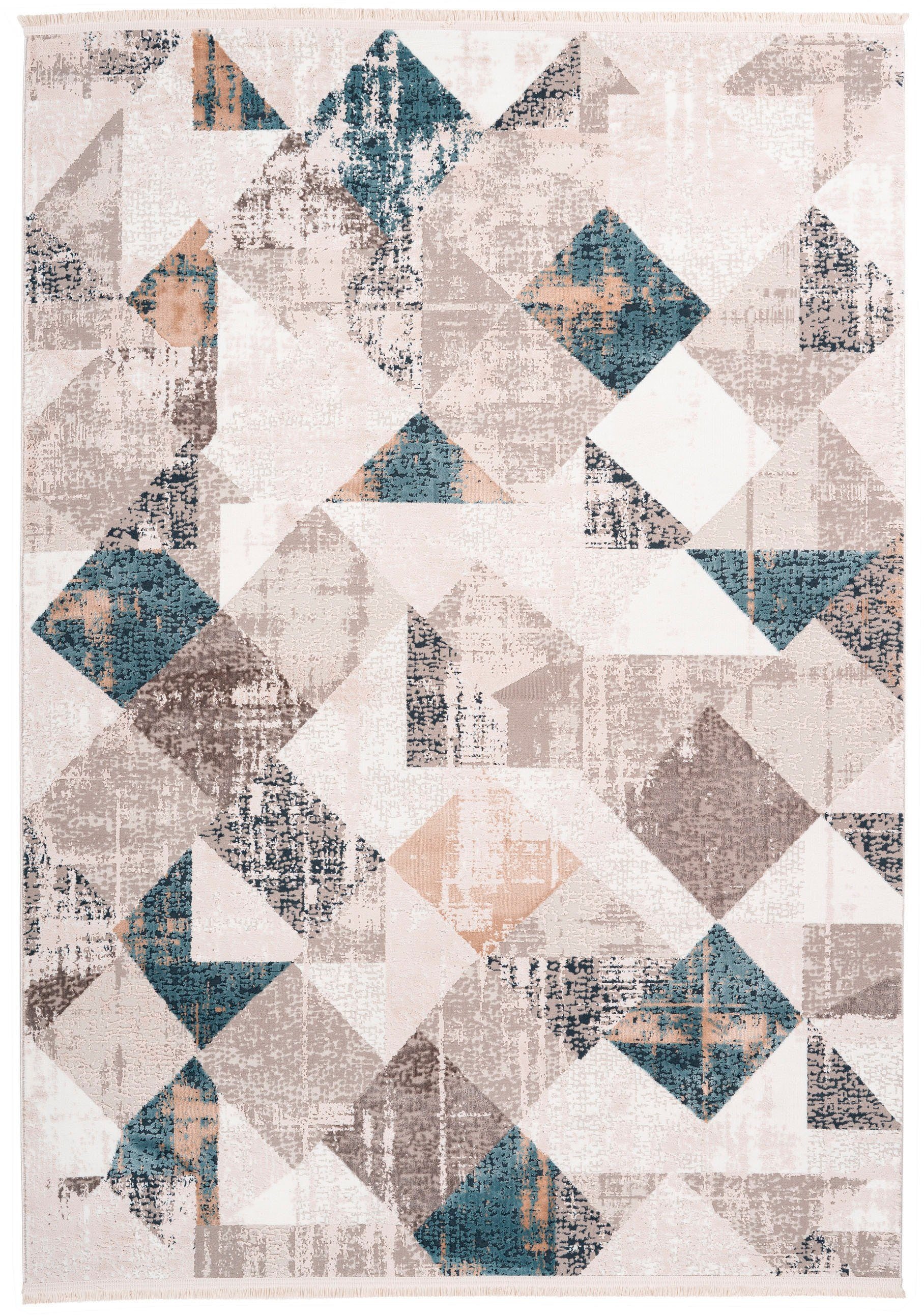 calo-deluxe Teppich »Miran 125«, rechteckig, 12 mm Höhe, Vintage Design, mit Fransen, Wohnzimmer