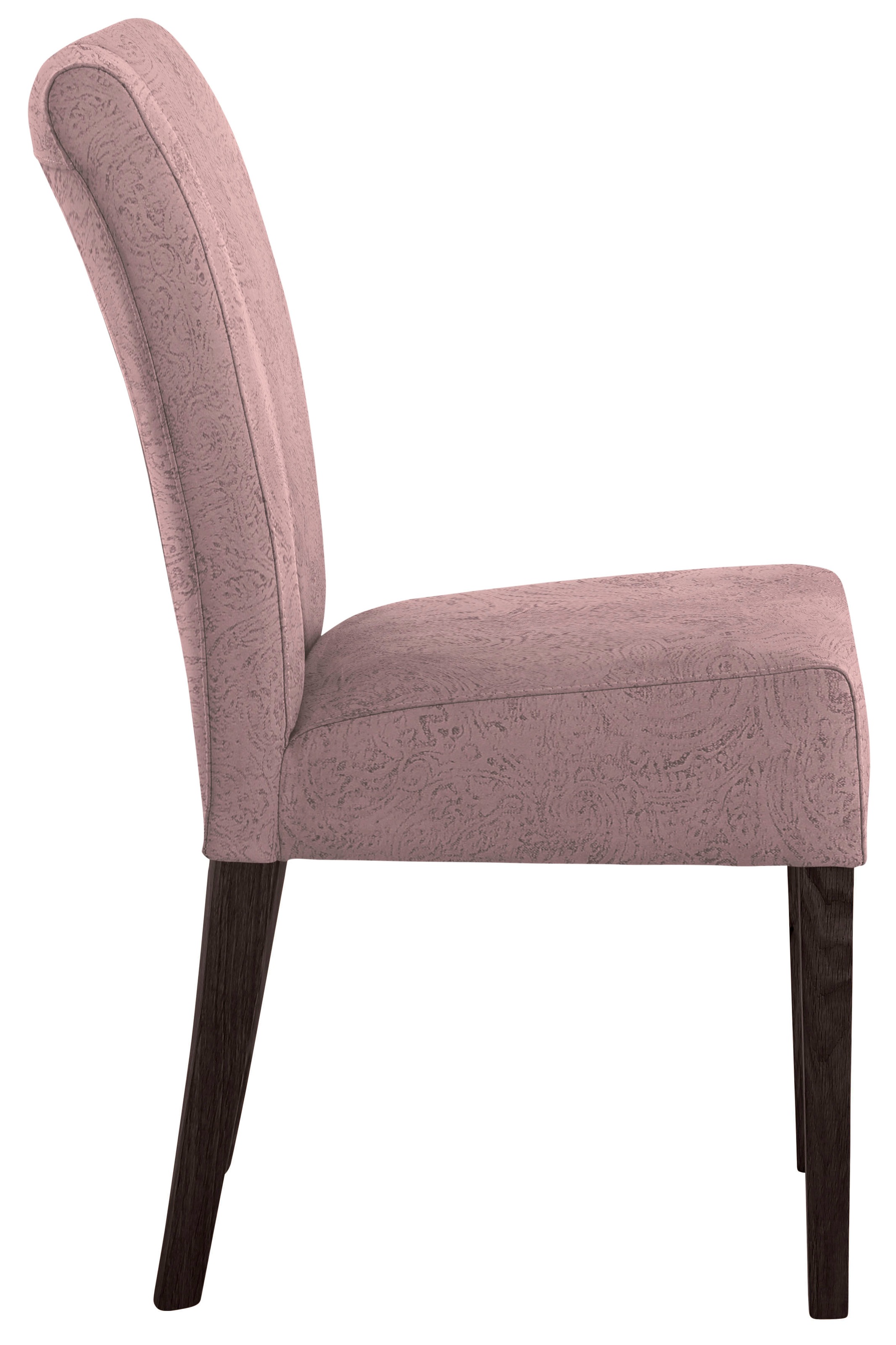 Home affaire Esszimmerstuhl »Queen«, (Set), 4 St., Luxus-Microfaser mit Druck, Beine aus massiver Buche, wengefarben lackiert, Polsterstuhl
