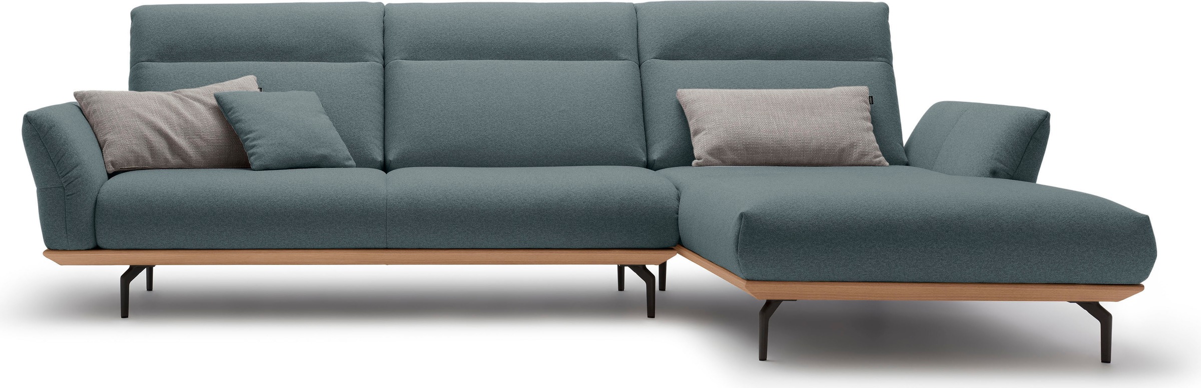 Creation BY ROLF BENZ Ecksofa »CR.460«, Sockel in Eiche, Winkelfüße in Umbr günstig online kaufen