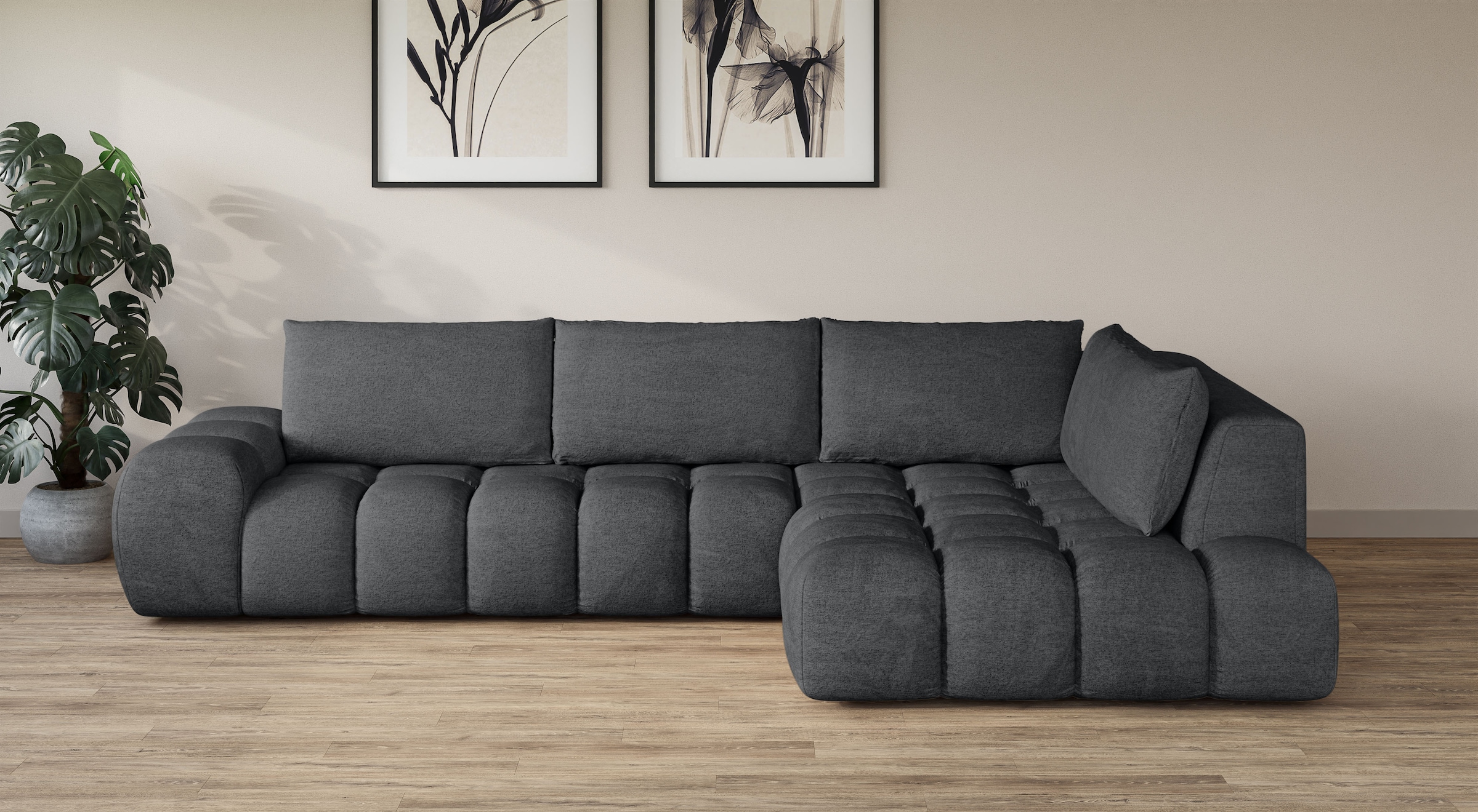 OTTO home Ecksofa »AZITA L-Form, XXL 352 cm Designsofa in Bubble-Opitk« los günstig online kaufen