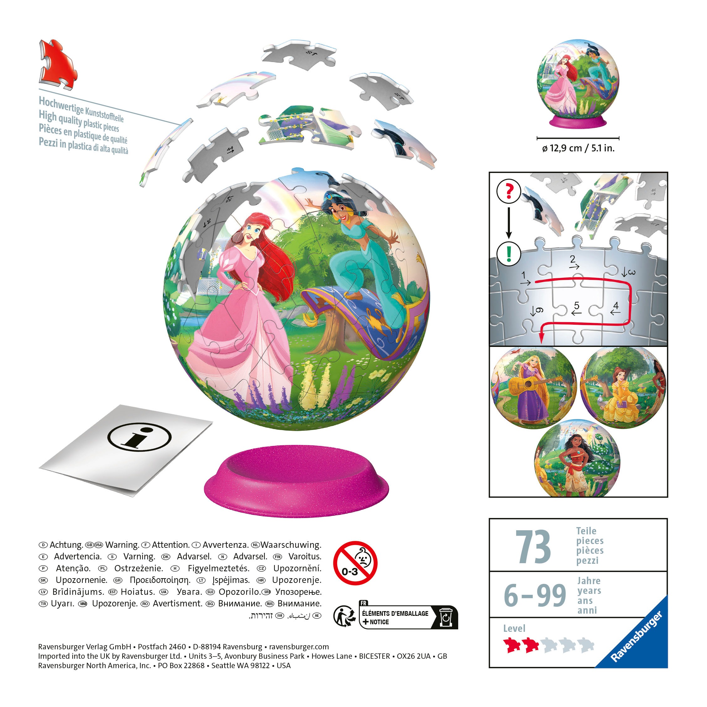 Ravensburger Puzzle »Puzzle-Ball Disney Princess«, Made in Europe