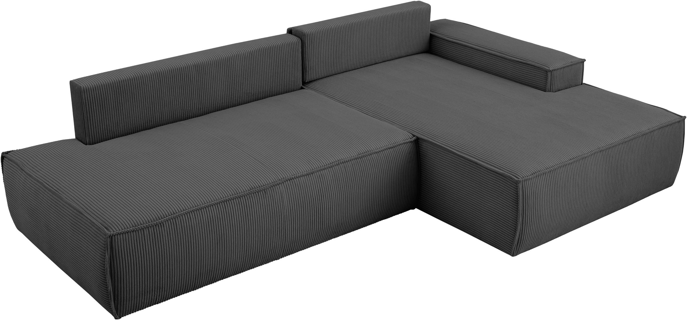 Home affaire Ecksofa »SHERWOOD, Schlafsofa in L-Form offen (275cm), Cord, Leinenoptik«, Schlaffunktion und Bettkasten, Kedernaht, hoher Sitz- & Liegekomfort