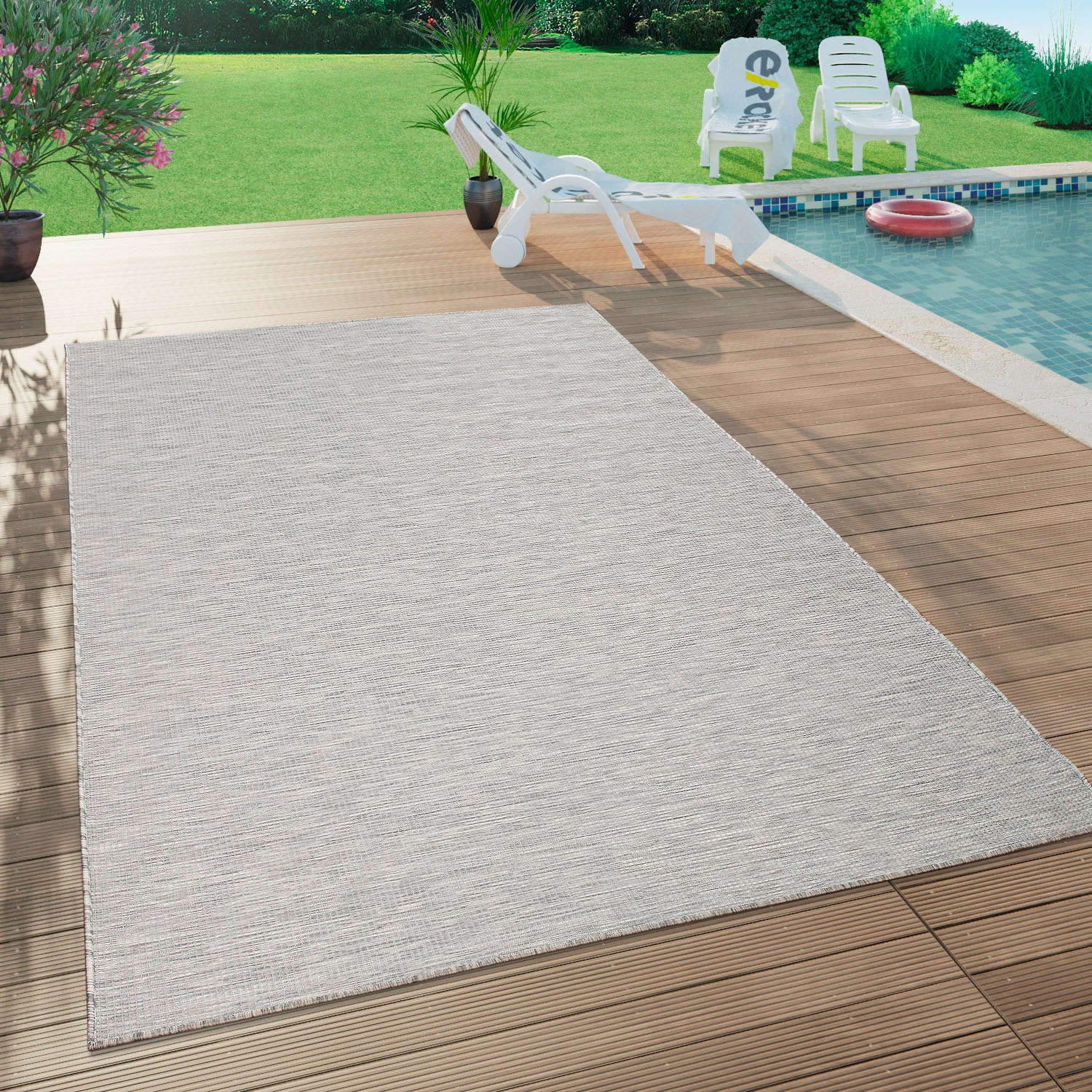 und schnell Paco meliert, »Sonset«, Outdoor Teppich Wohnzimmer Home Flachgewebe, geeignet, bestellen rechteckig, In- und bequem