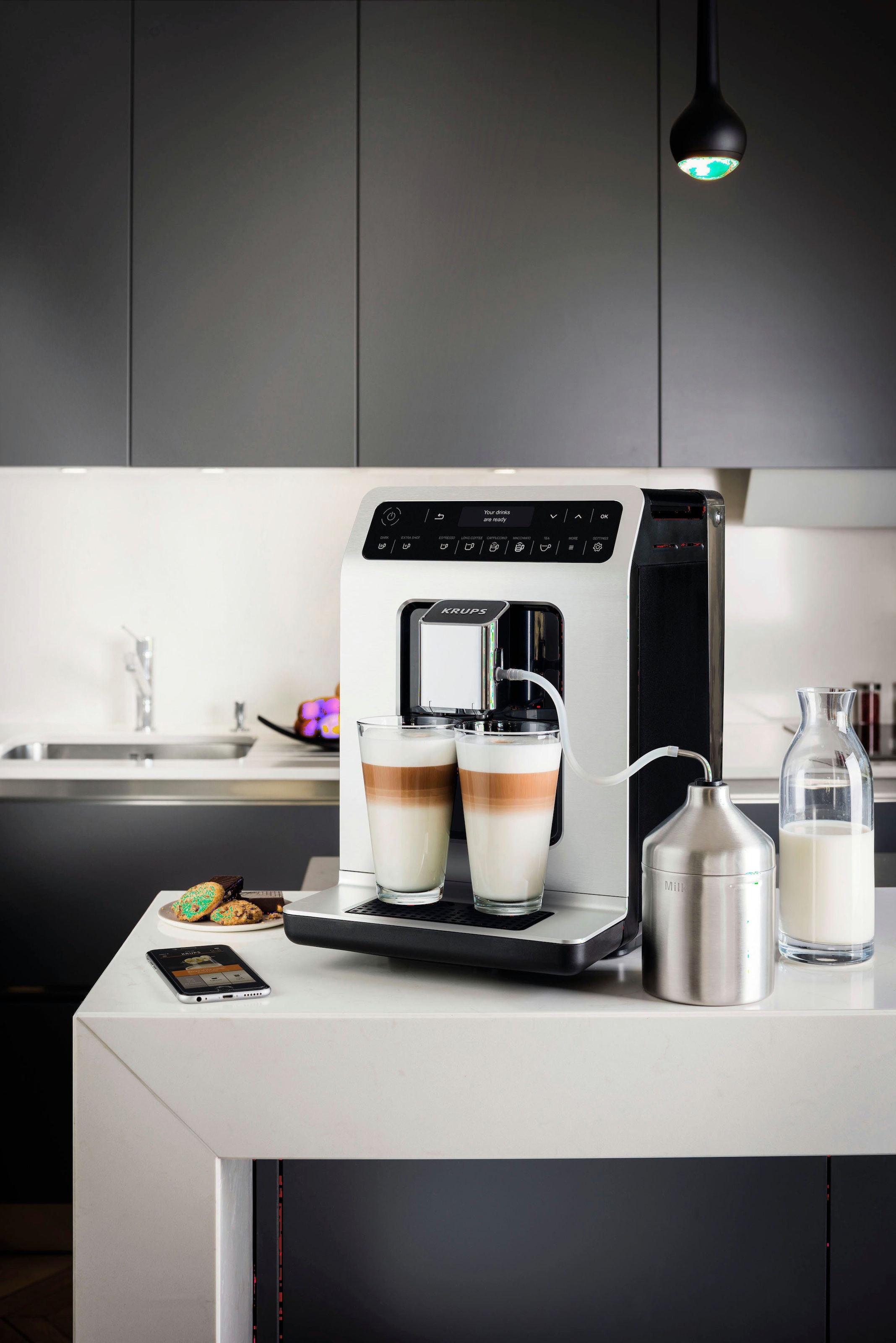 Krups Kaffeevollautomat »EA891D Evidence«, 12 Kaffee- und 3 Tee-Variationen, OLED-Display und Touchscreen