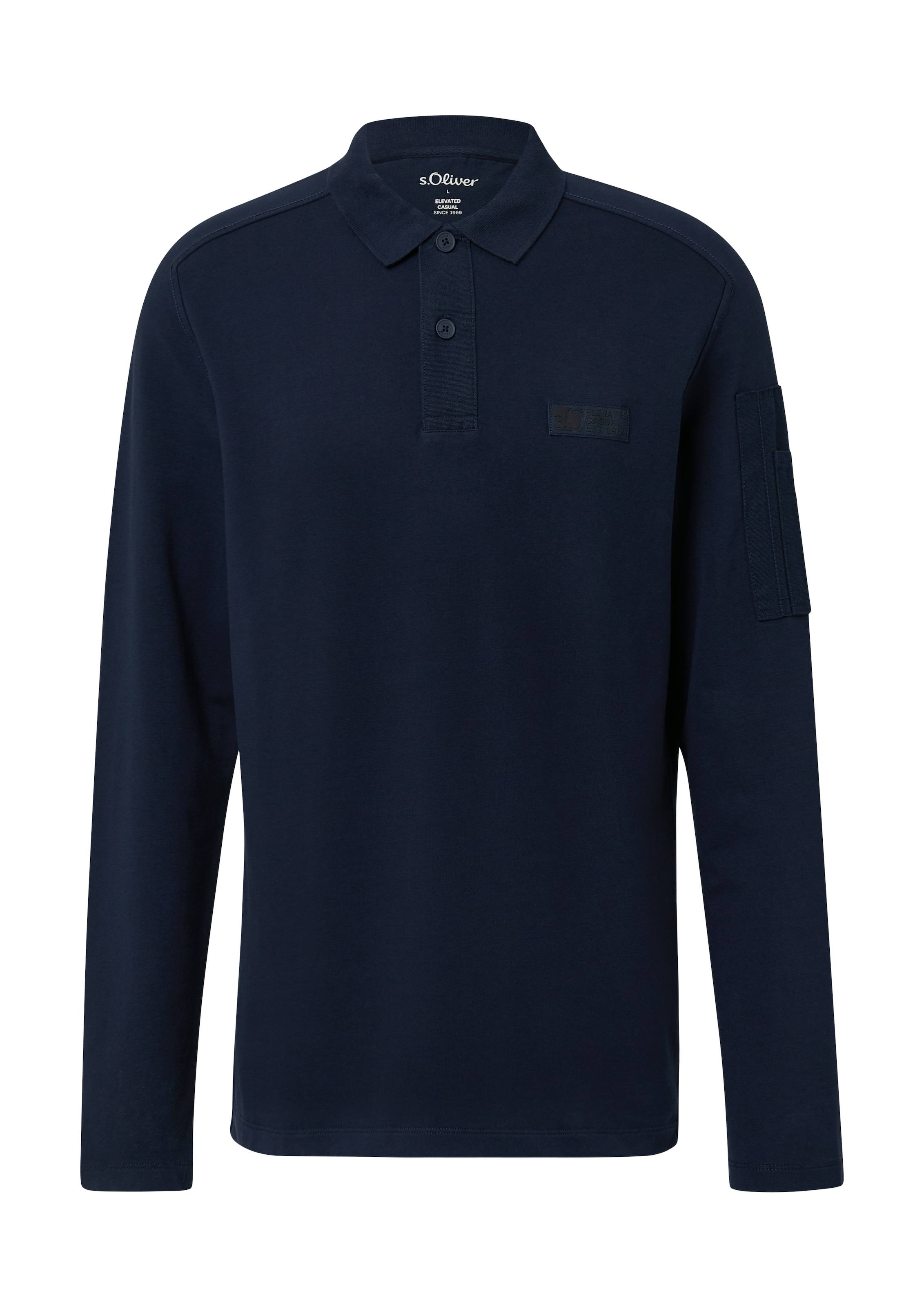 s.Oliver Langarm-Poloshirt, mit Logo Stickerei