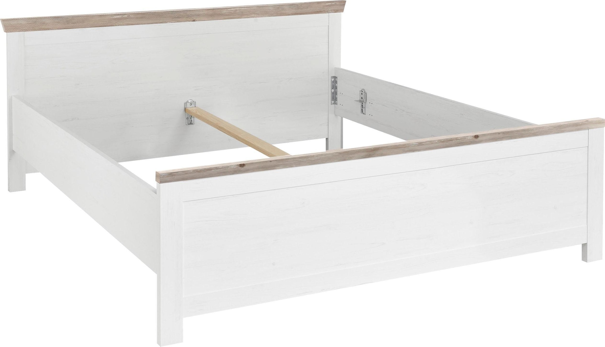 Home affaire Bett »Florenz Doppelbett Landhausstil Bettgestell (100,140 oder 180/200cm)«, aus FSC®-zertifiziertem Holzwerkstoff, in 3 Breiten
