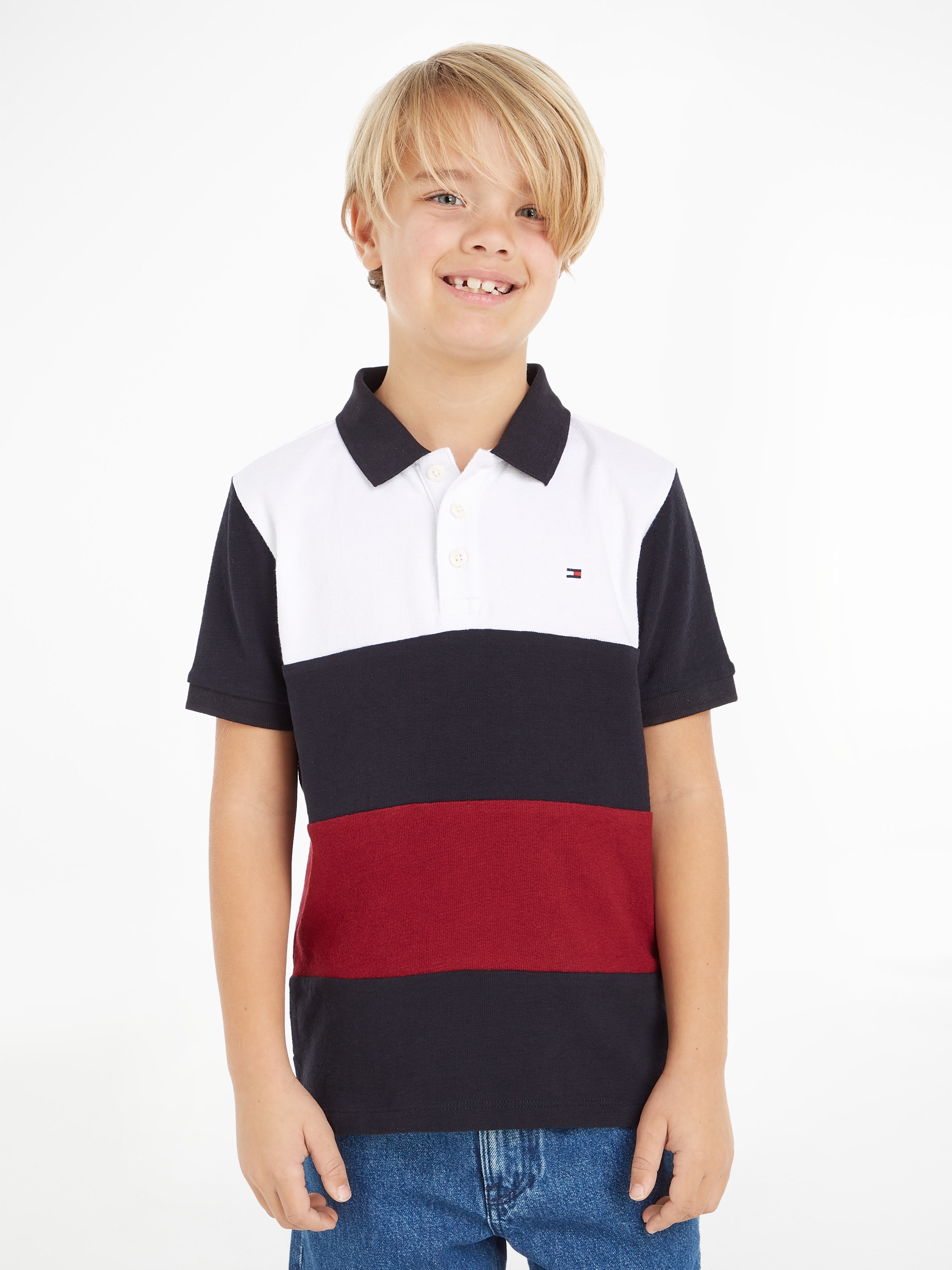 Tommy Hilfiger Poloshirt »CLRBLOCK GLOBAL STRIPE POLO S/S«, mit Streifen in  den typischen Hilfiger Farben online bestellen
