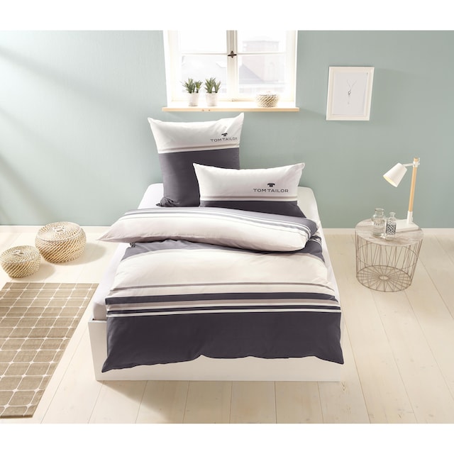 TOM TAILOR Bettwäsche »Jun in Gr. 135x200 oder 155x220 cm«, gestreifte  Bettwäsche aus Baumwolle, Bettwäsche mit Reißverschluss bequem und schnell  bestellen