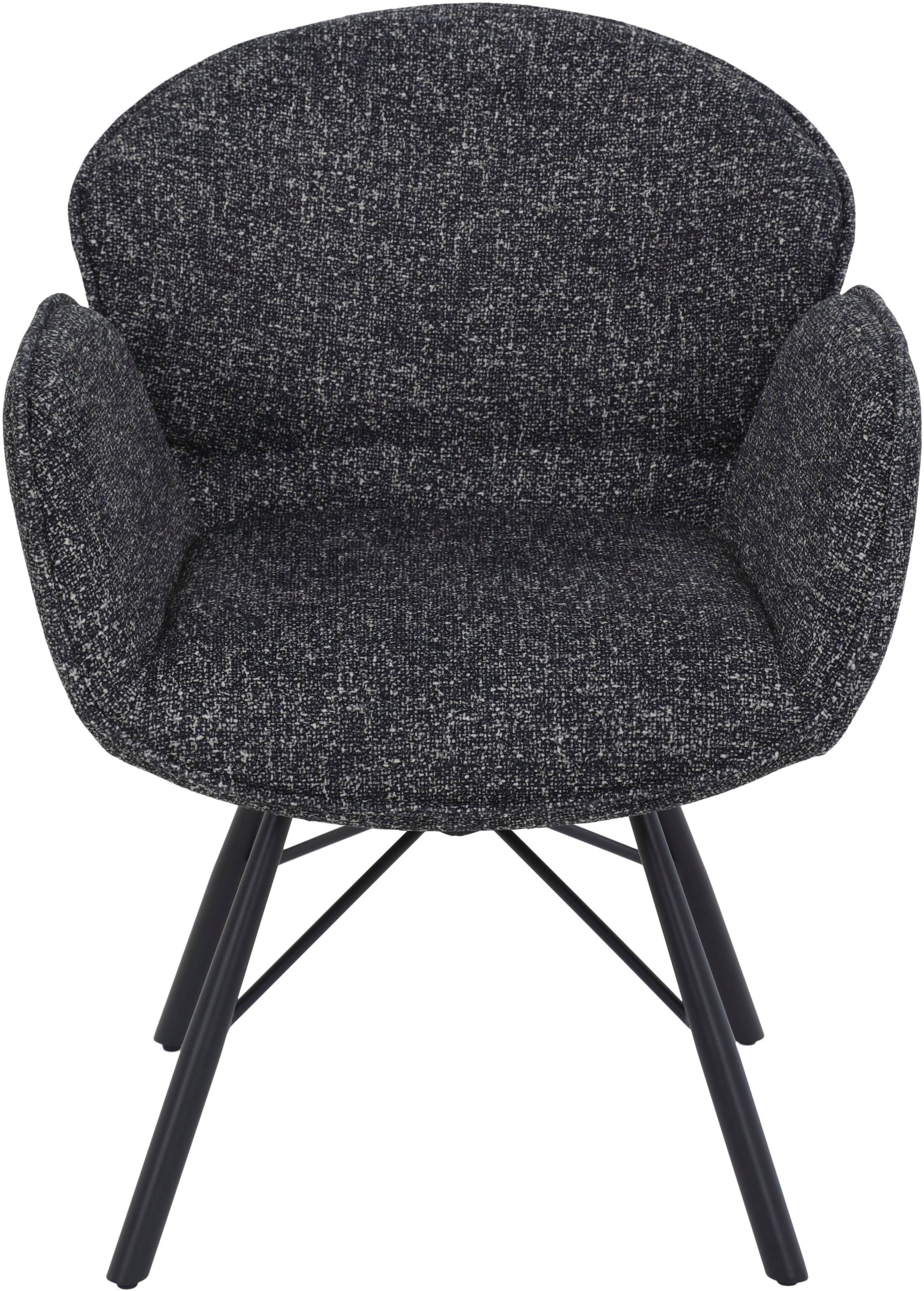 HELA 4-Fußstuhl »BRISTOL, Armlehnen Stuhl, Sessel, Esszimmerstuhl«, (Set), 1 St., Microfaser-Bouclé, 360° drehbar mit Auto-Return,gepolstert,Boucléoptik,Armlehnen