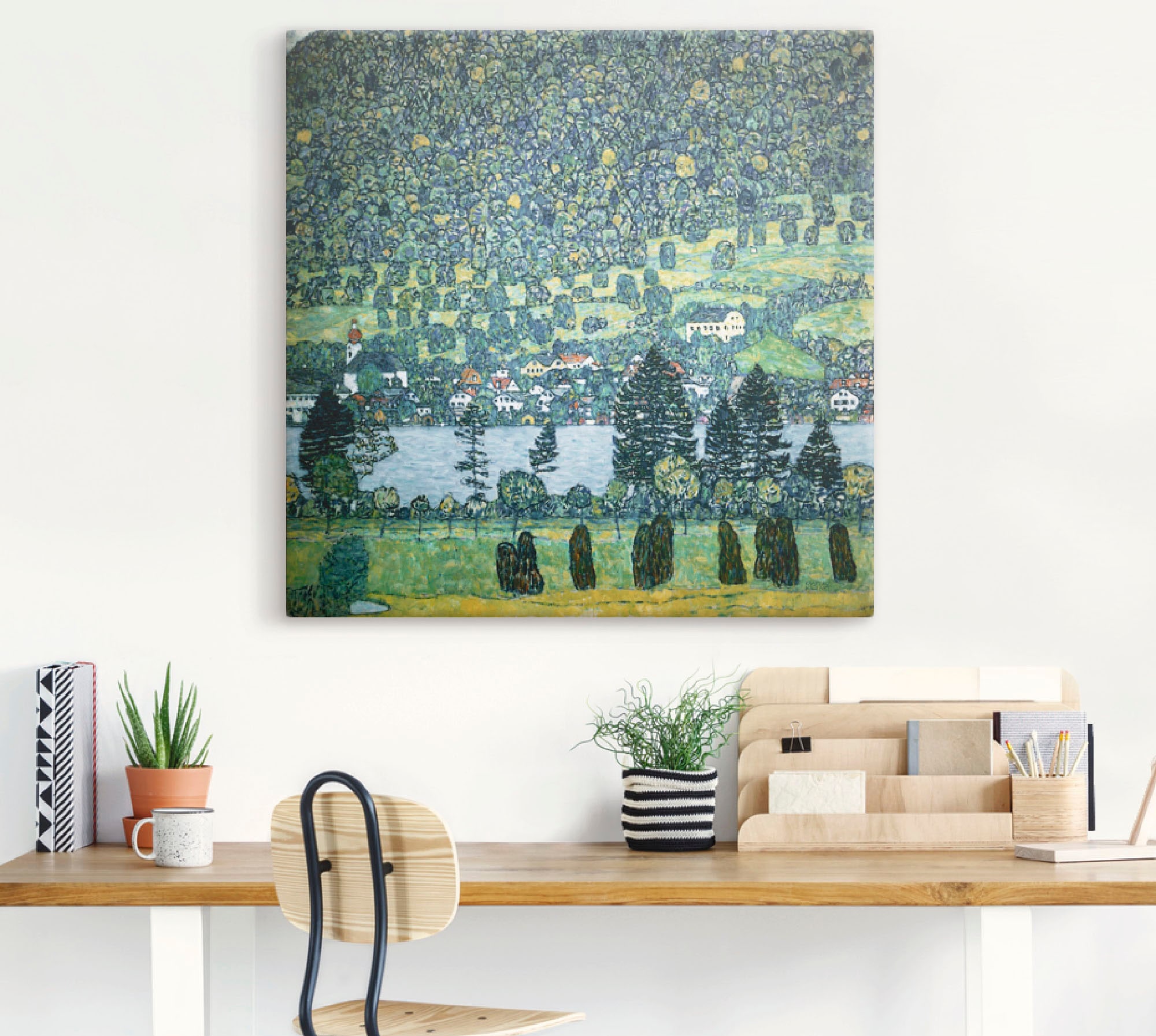 Artland Leinwandbild »Waldabhang in Unterach am Attersee«, Wald, (1 St.), auf Keilrahmen gespannt