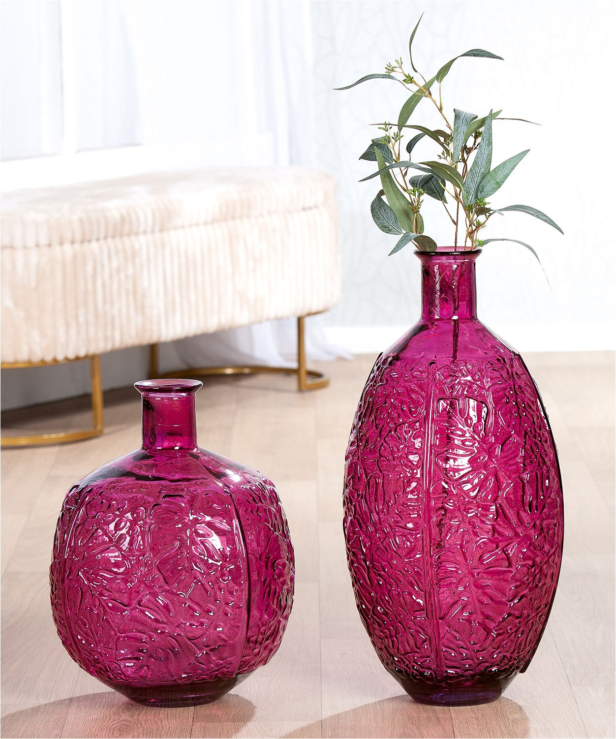 GILDE Bodenvase »Bodenvase rund Dschungel«