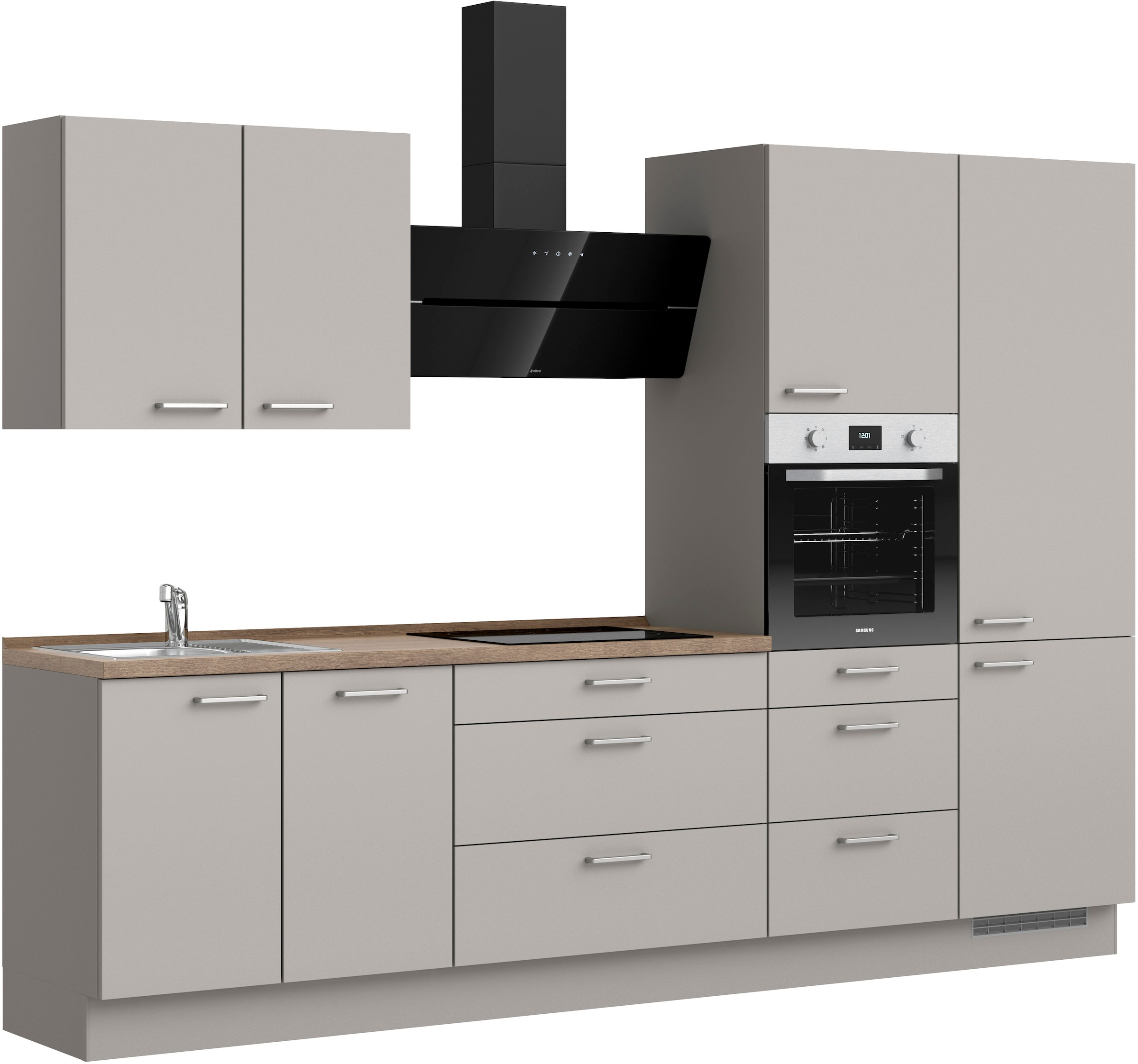 nobilia® Küchenzeile »"Touch II"«, vormontiert, Ausrichtung wählbar, Breite 300 cm, wahlw. mit E-Geräten