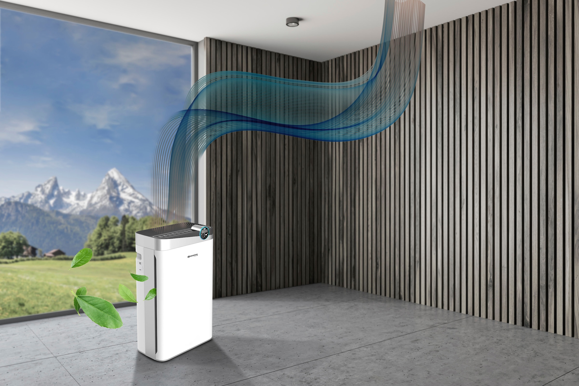 Sonnenkönig Luftreiniger »Zermatt, Leistung 85W, Fernbedienung, 12h Timer, 1L Wassertank,«, bis ca. 40m², UV & Ionenreinigung, integrierter WLAN Empfänger