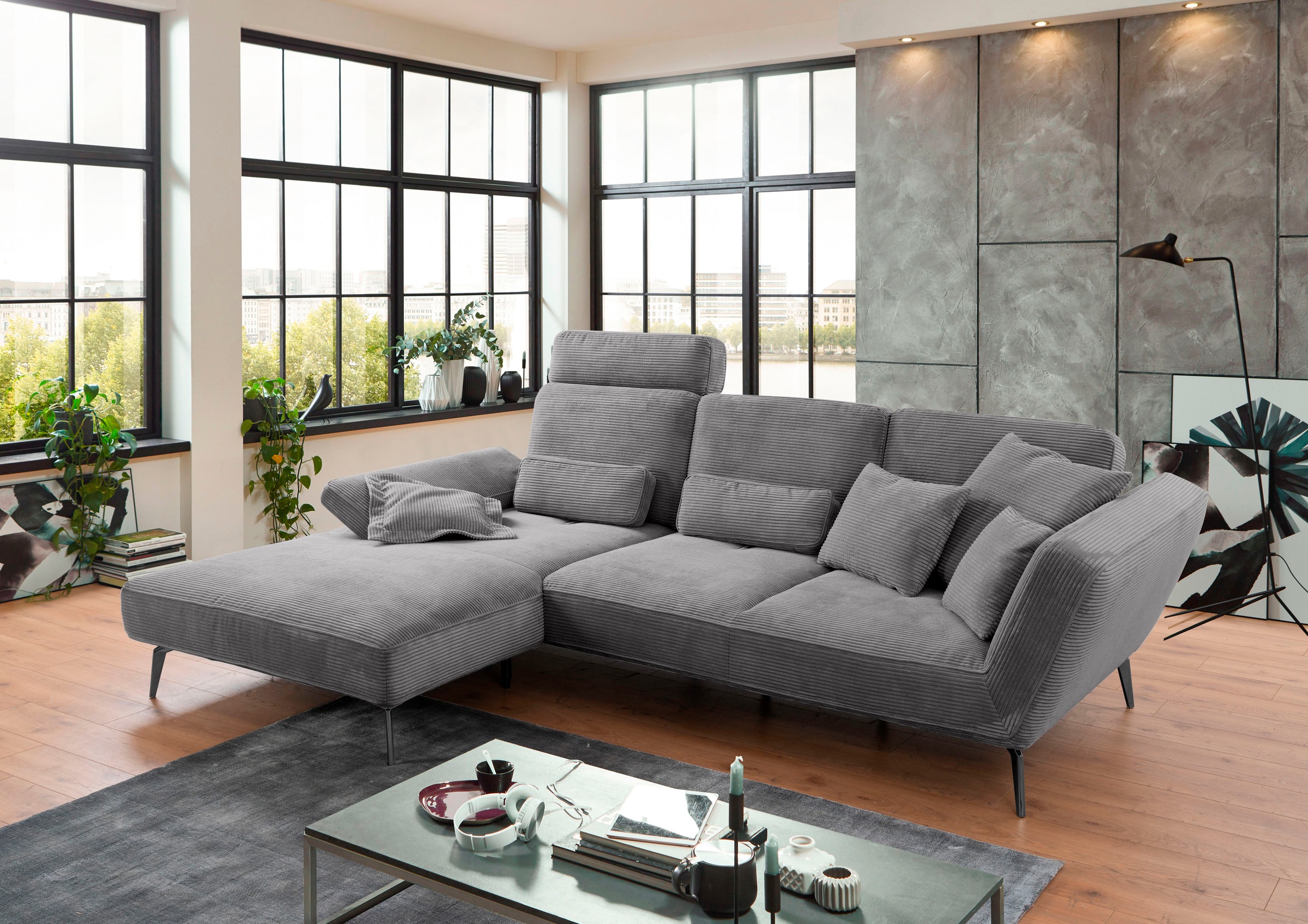 set one by Musterring Ecksofa »SO 4500, Füße schwarz matt, inkl Schwenkrück günstig online kaufen