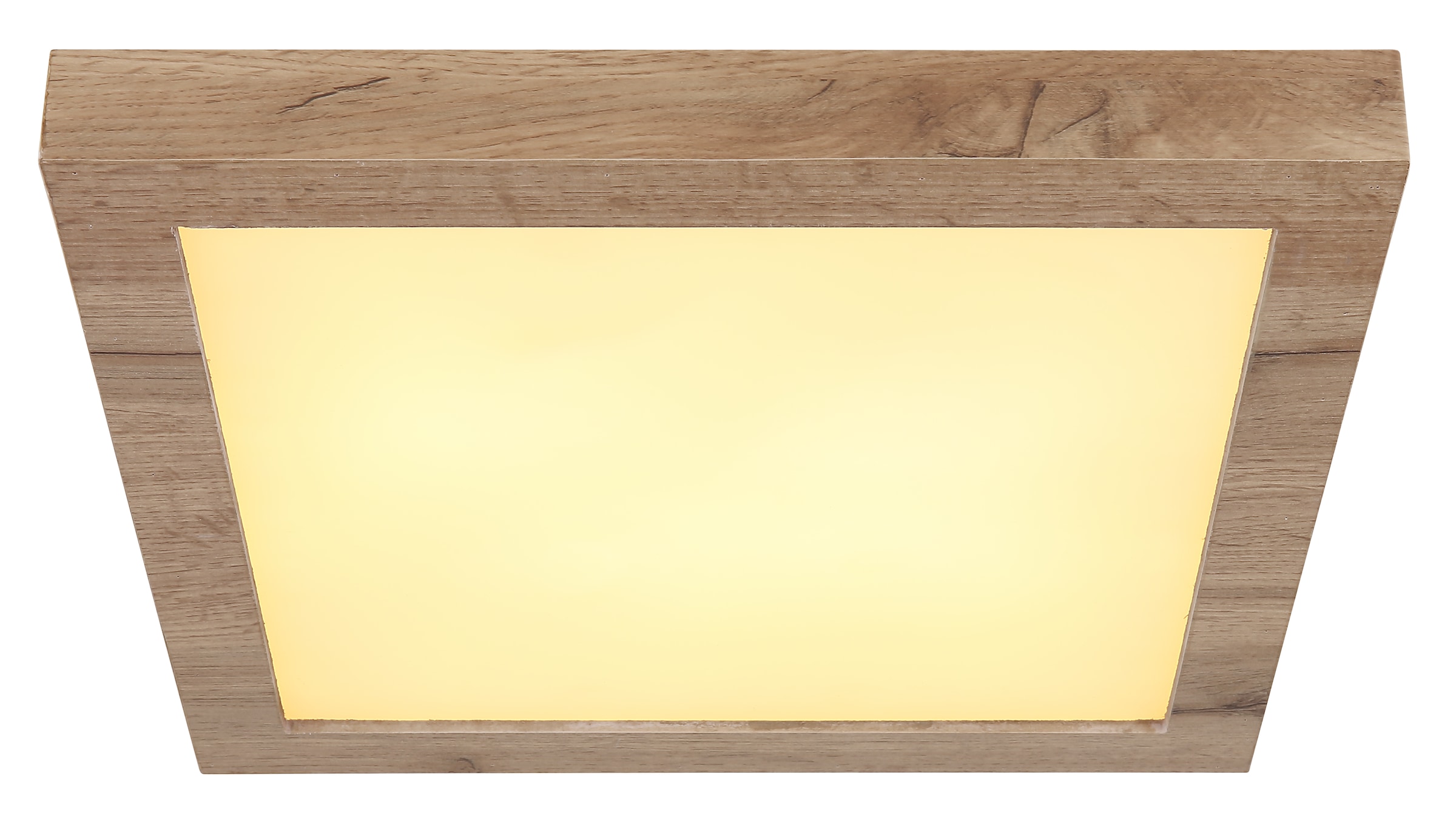 GLOBO LIGHTING LED Deckenleuchte »XAVVI« LED-Modul 1 Stk. Warmweiß Deckenlampe/holzoptik/quadratisch/3000K/Wohnzimmer/Schlafzimmer