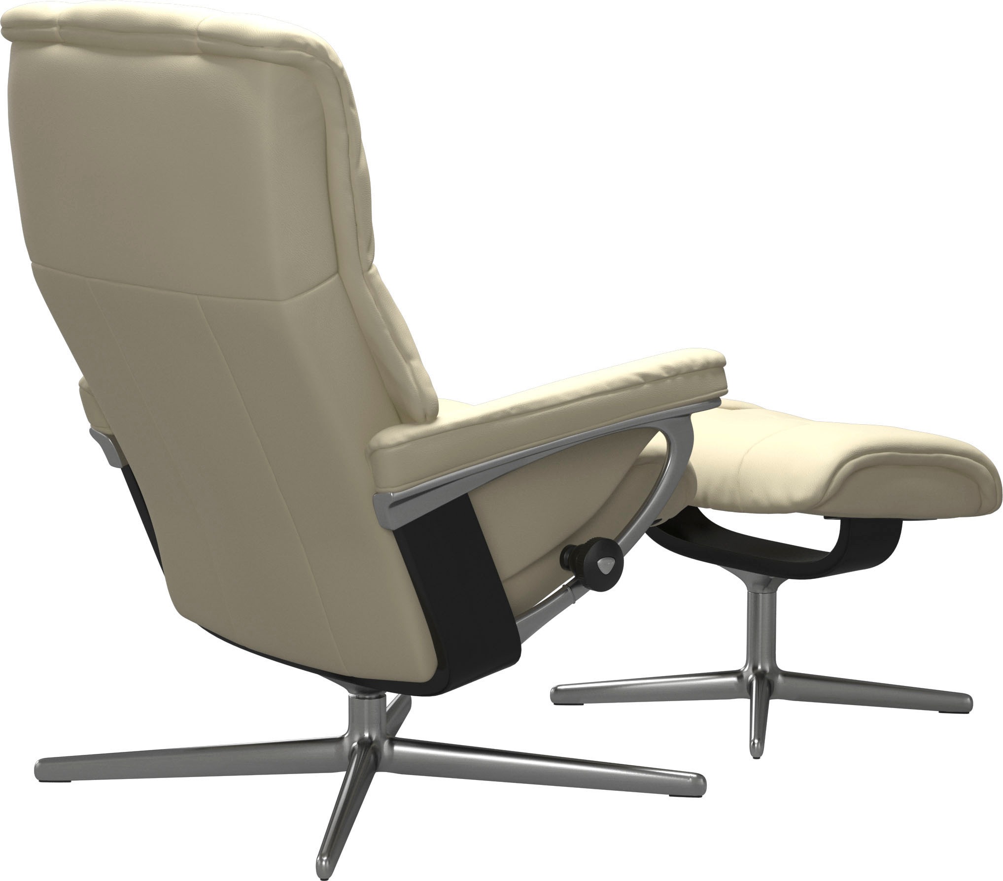 Stressless® Relaxsessel »Mayfair«, (Set, Relaxsessel mit Hocker), mit Hocker, mit Cross Base, Größe S, M & L, Holzakzent Schwarz