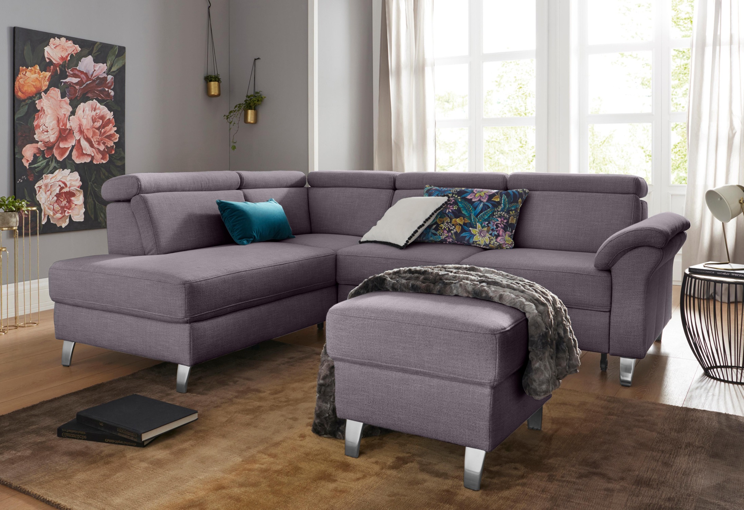 sit&more Ecksofa »Arngast L-Form« inklusive Kopfteilverstellung und Federke günstig online kaufen