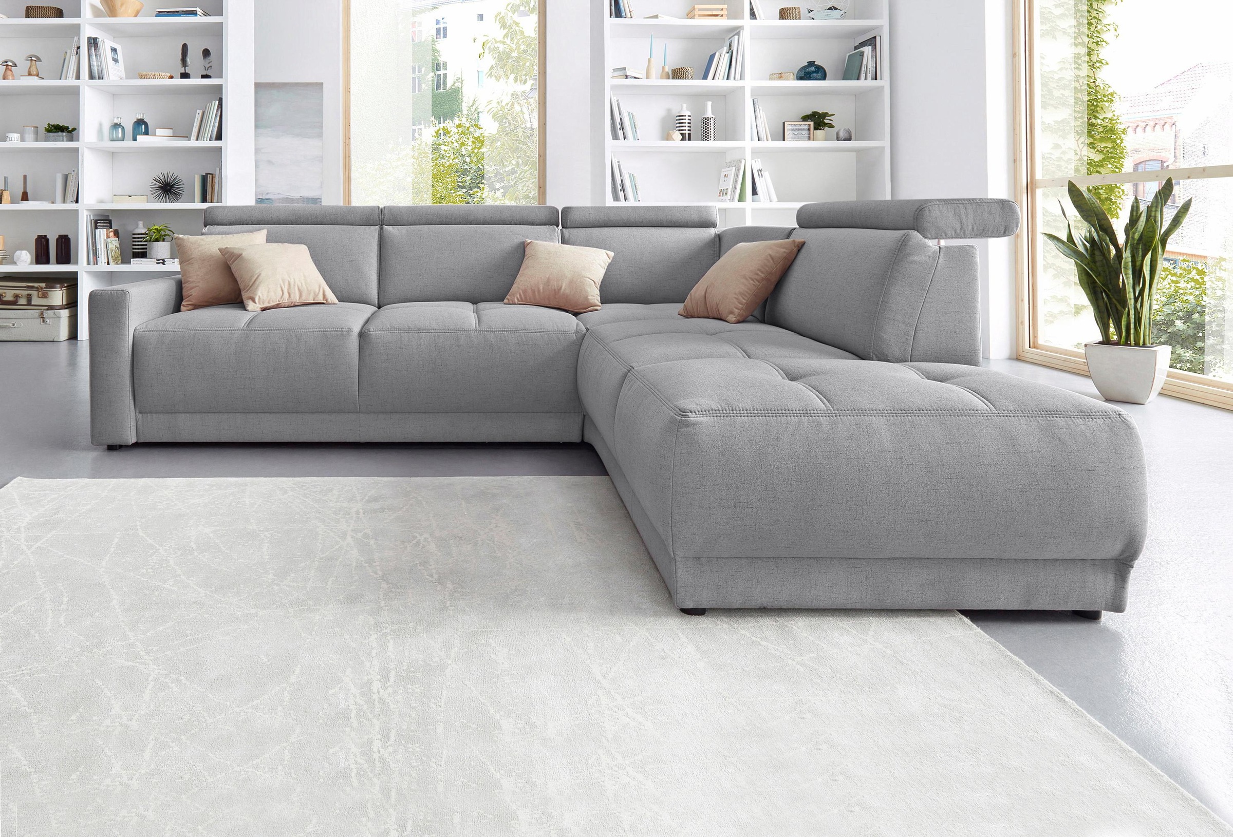 DOMO collection Ecksofa »Ava, moderne Sitzheftung mit toller Doppelnaht, ko günstig online kaufen