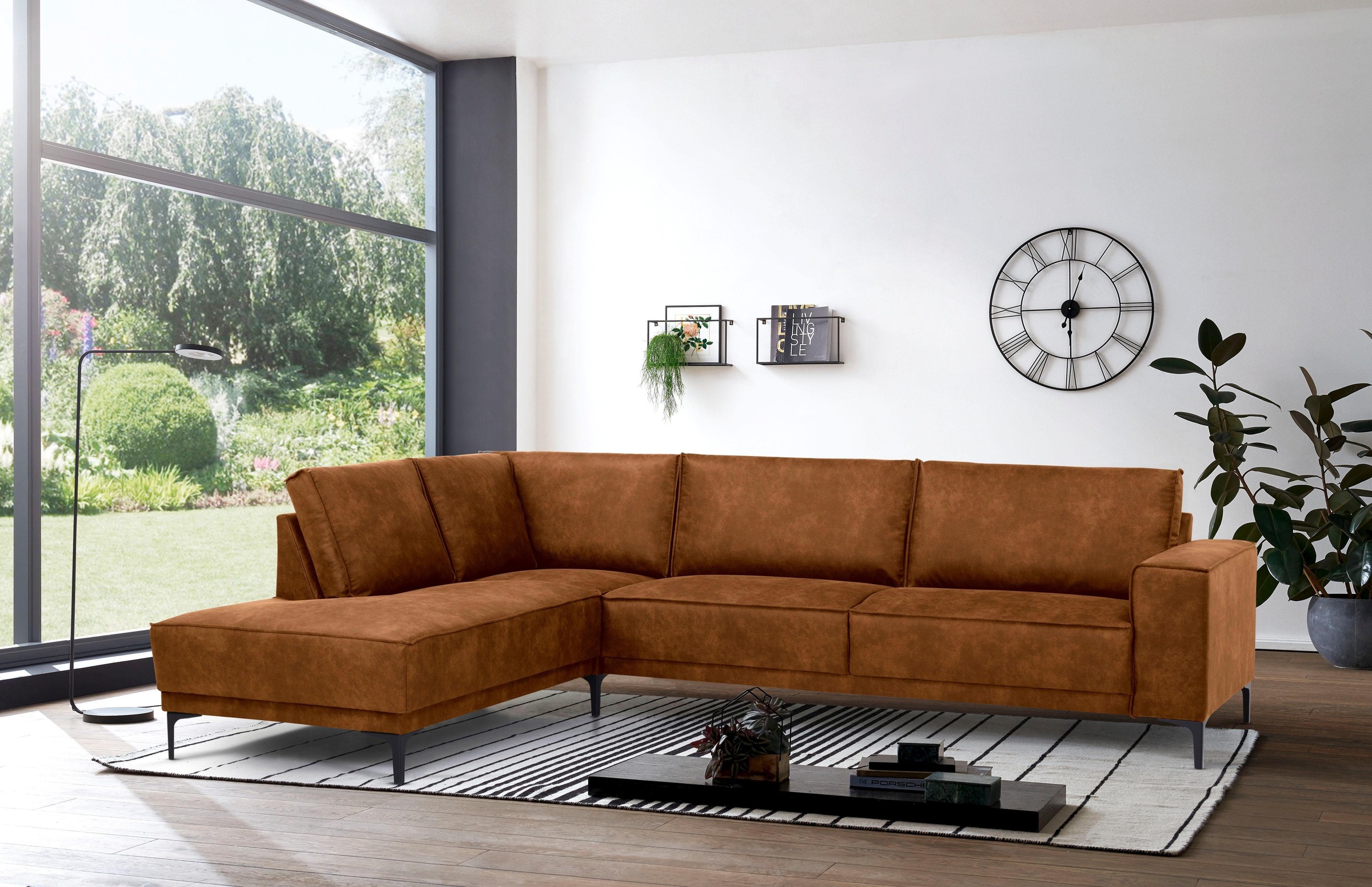 PLACES OF STYLE Ecksofa »Polsterecke Oland, Struktur, Flachgewebe, Luxus-Mi günstig online kaufen