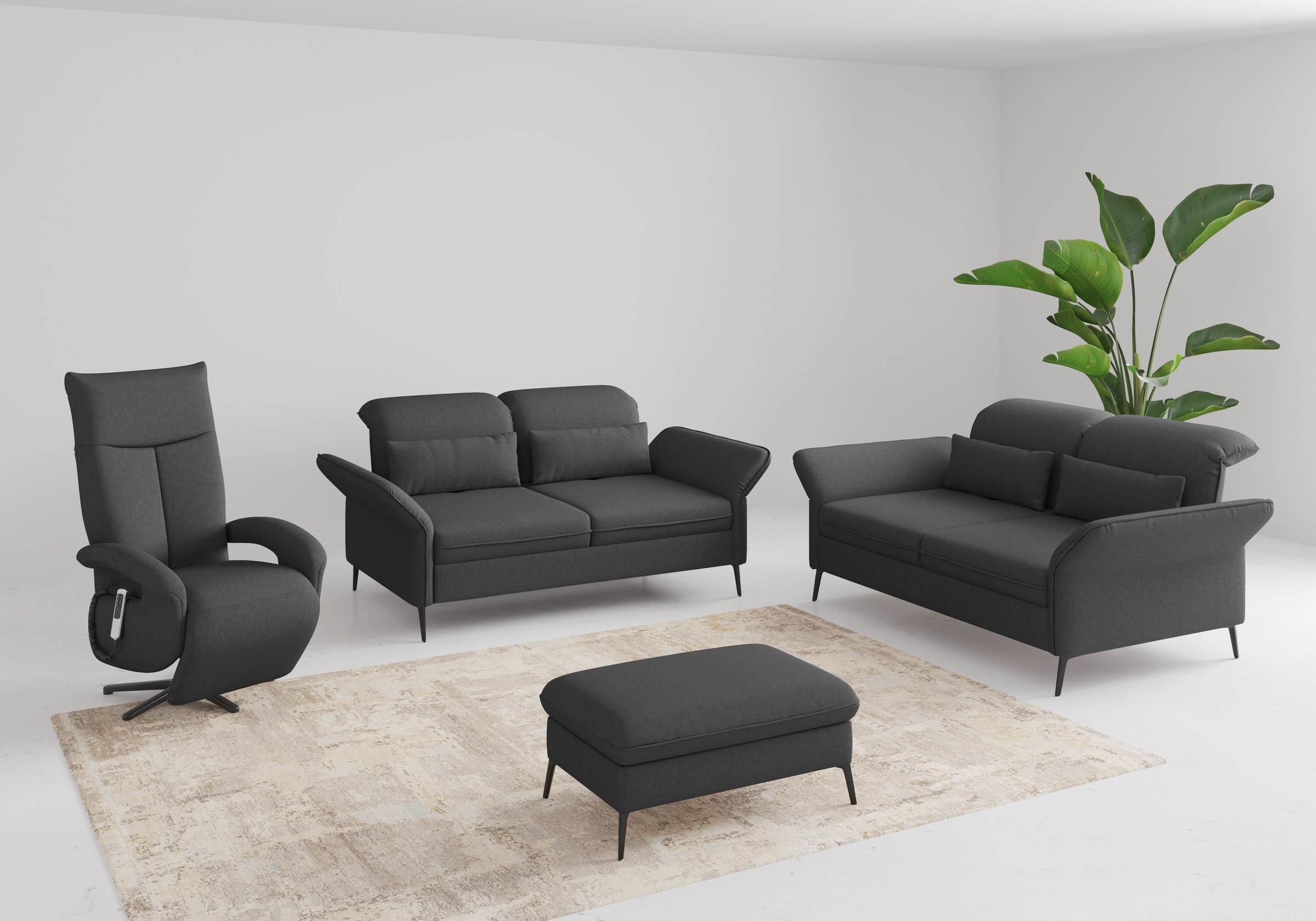 sit&more 2,5-Sitzer »Emely, inkl. Sitztiefenverstellung«, wahlweise mit Bettfunktion, Kopf- & Armteilverstellung