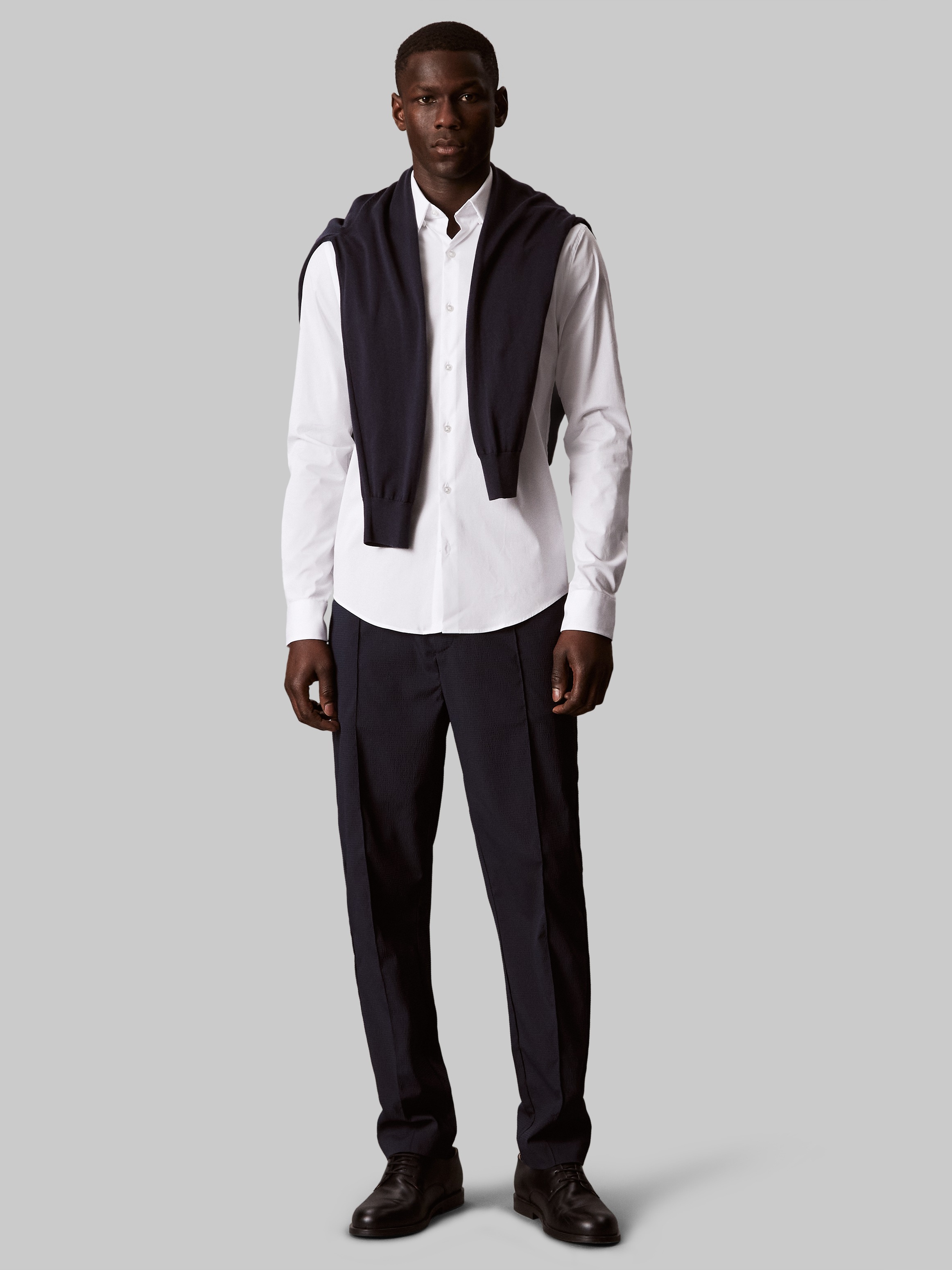 Calvin Klein Businesshemd »XSLIM ESNTL POPLIN NOS STR SLD« Mit Rundhalsausschnitt