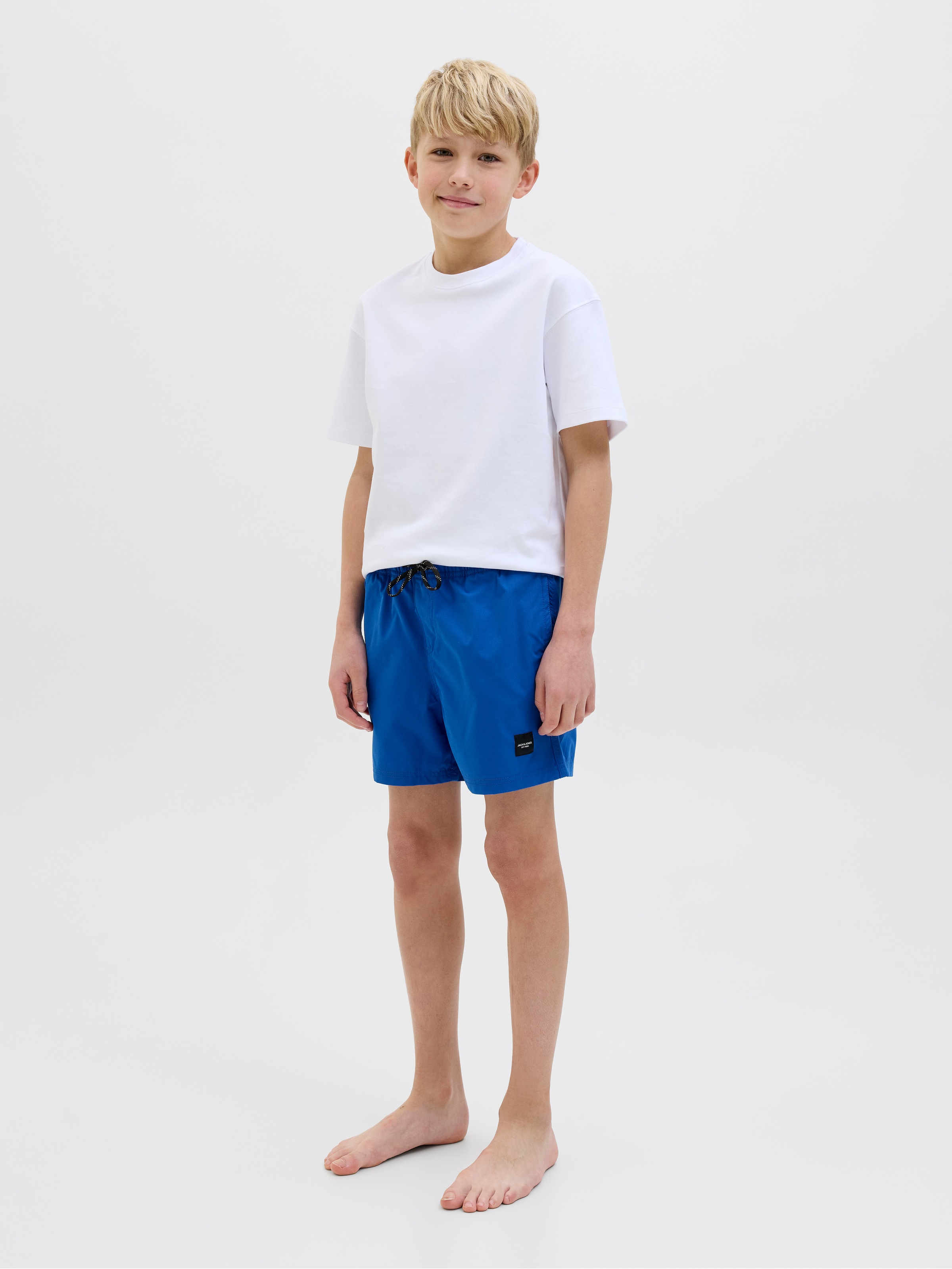 Jack & Jones Junior Badeshorts »JPSTMAUI mit Double Layer Optik und Kordelzug« unifarben, modisch, regular fit, Web