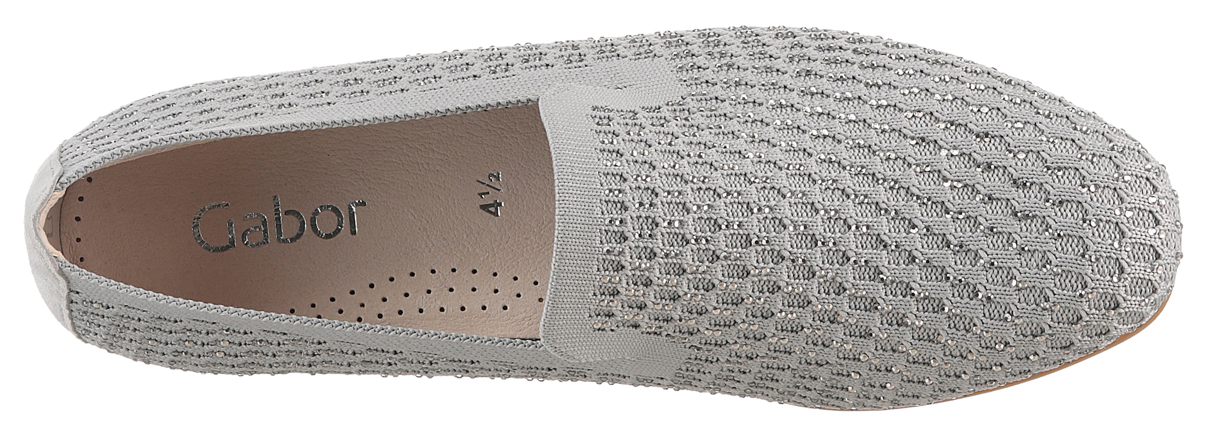 Gabor Slipper, Blockabsatz, Loafer, Bequemschuh mit funkelnden Strass-Steinen