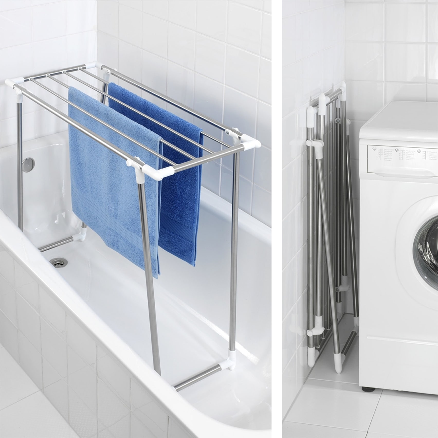 WENKO Wäscheständer »Modell Profi Single«, schmaler Wäschetrockner, 5,50 m Trockenlänge, für Balkon & Badewanne