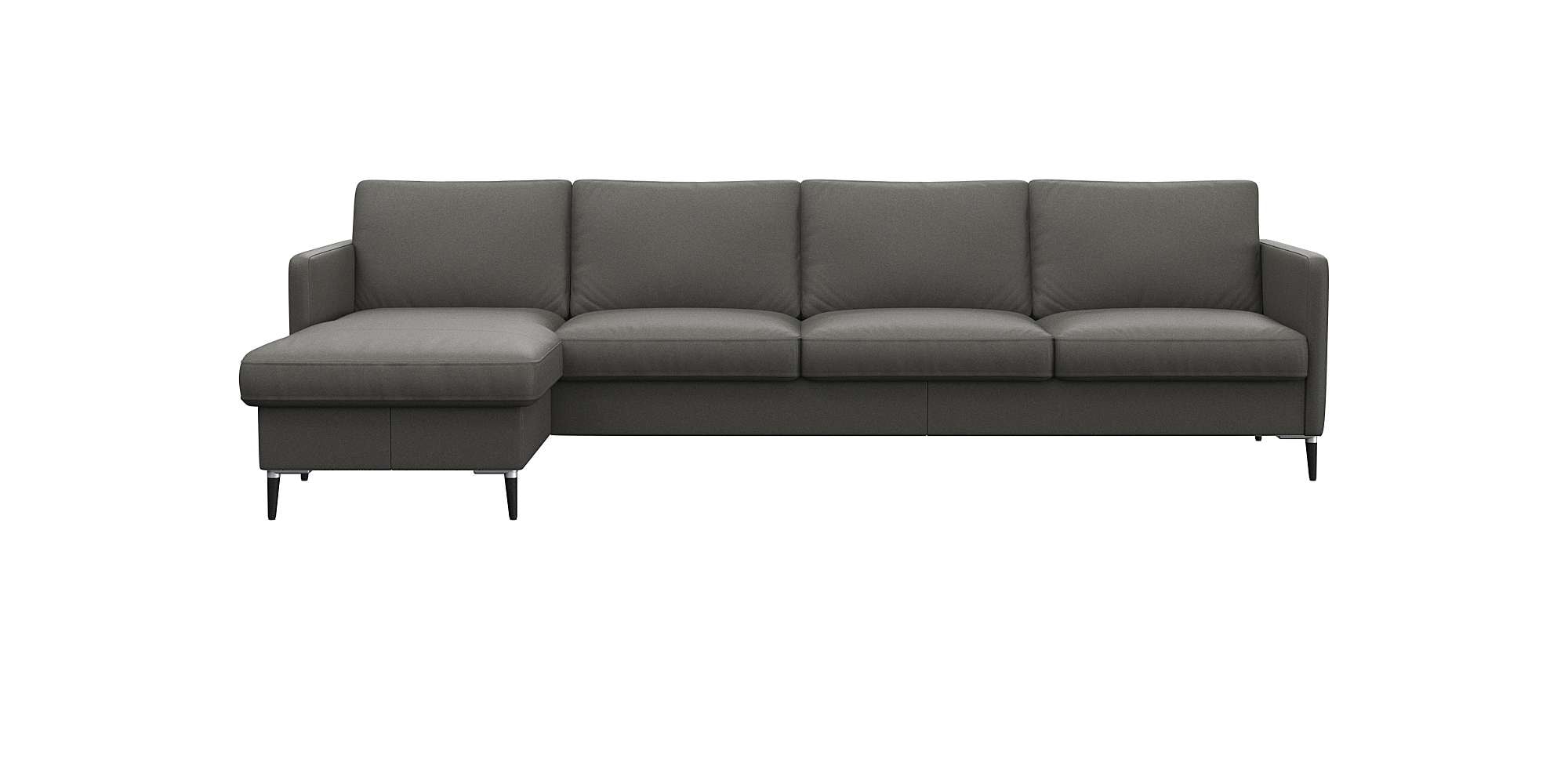 FLEXLUX Ecksofa »Fiore, L-Form«, schmale Armlehnen, Kaltschaum, Füße Alu+sc günstig online kaufen