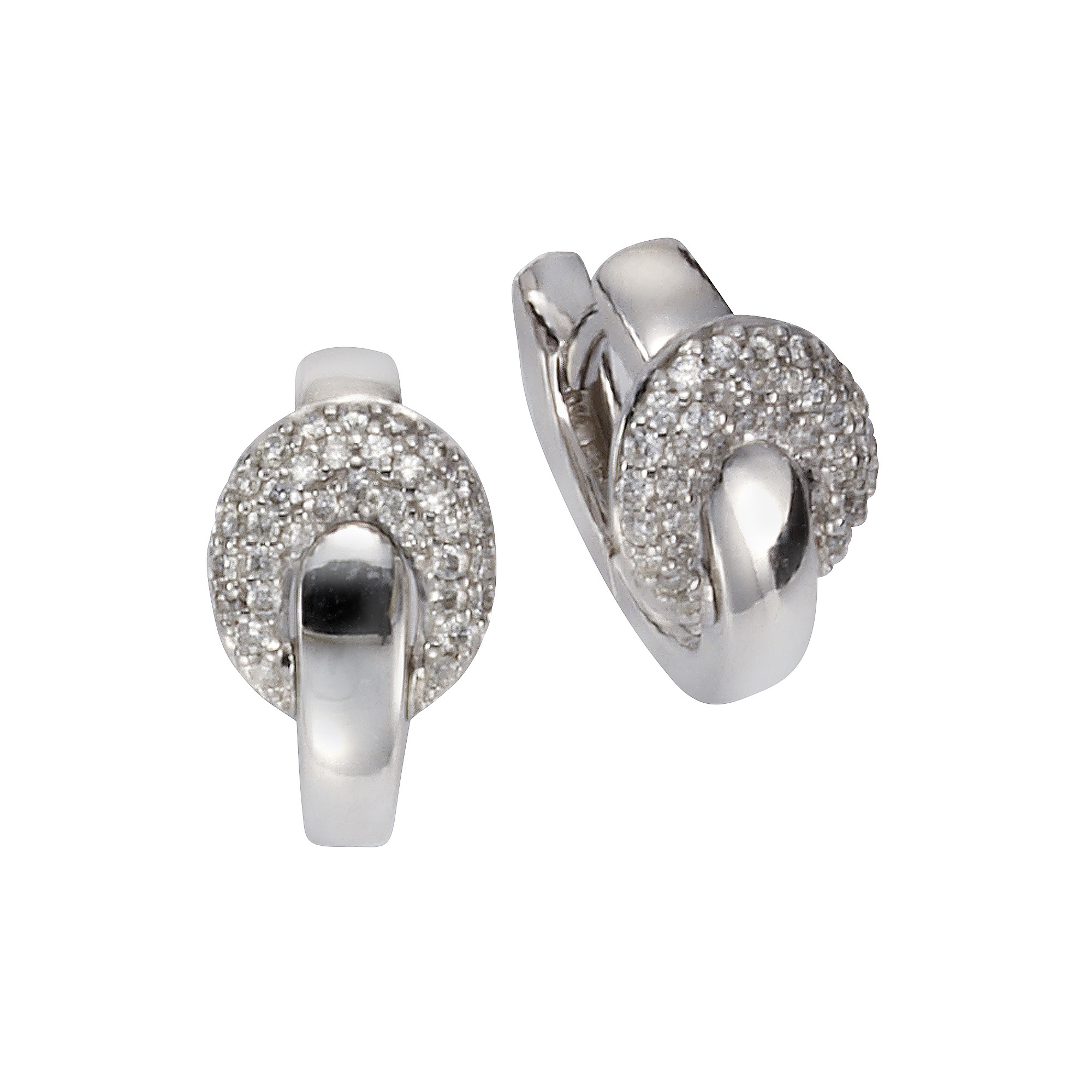 Paar Creolen „Gold 585 Brillanten 0,28ct.“ weiß + weiß 0,28 ct SI = kleine Einschlüsse ONE-SIZE – 0,28 ct SI = kleine Einschlüsse